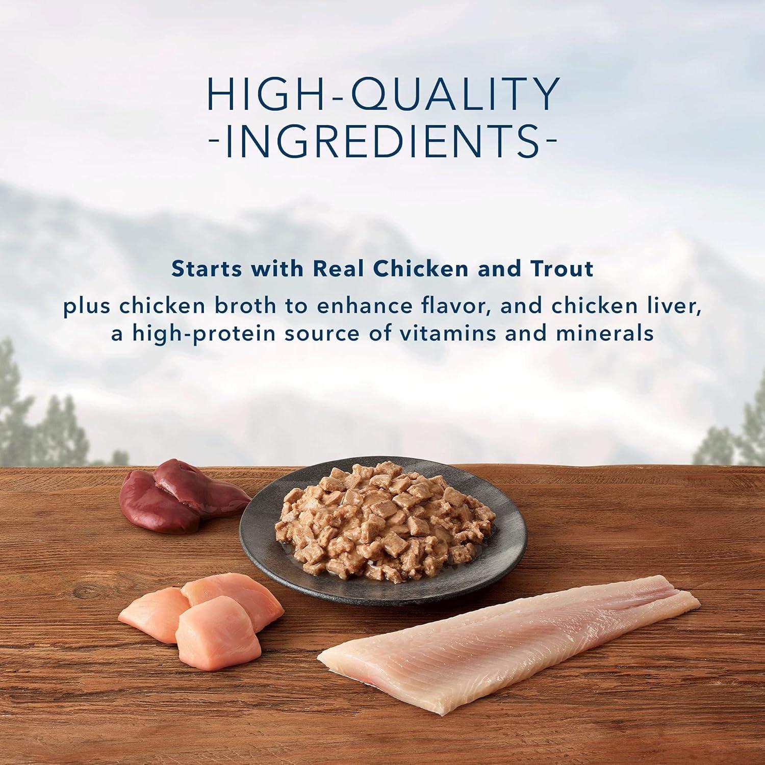 imageBlue Buffalo Wilderness High Protein Grain Free Natural Kitten Pate Wet Cat Food Chicken amp Salmon 3oz cans 48 Count 24 of Each FlavorChicken Trout