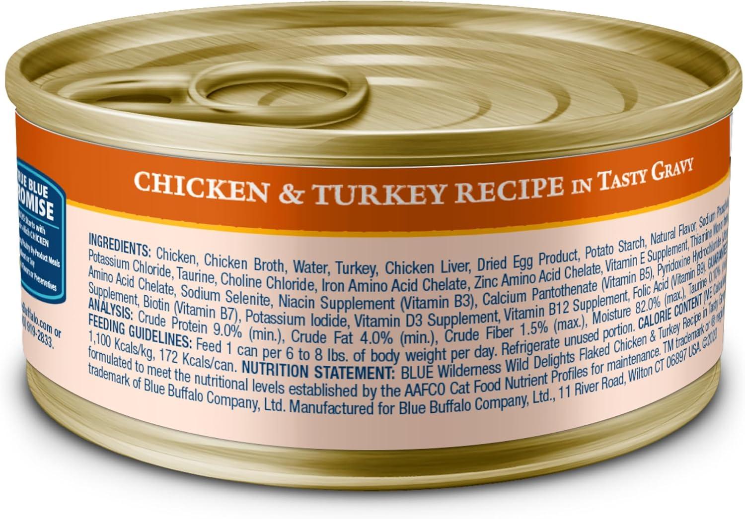 imageBlue Buffalo Wilderness High Protein Grain Free Natural Kitten Pate Wet Cat Food Chicken amp Salmon 3oz cans 48 Count 24 of Each FlavorChicken Turkey
