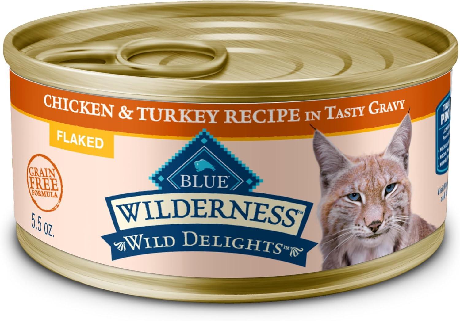 imageBlue Buffalo Wilderness High Protein Grain Free Natural Kitten Pate Wet Cat Food Chicken amp Salmon 3oz cans 48 Count 24 of Each FlavorChicken Turkey