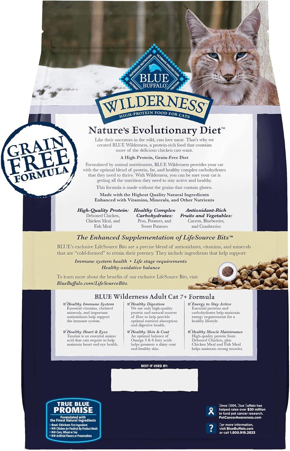 imageBlue Buffalo Wilderness High Protein Natural Mature Grain Free Cat Food Bundle Dry amp Wet Cat Food Chicken 5lb Dry 24 x 3oz CansChicken