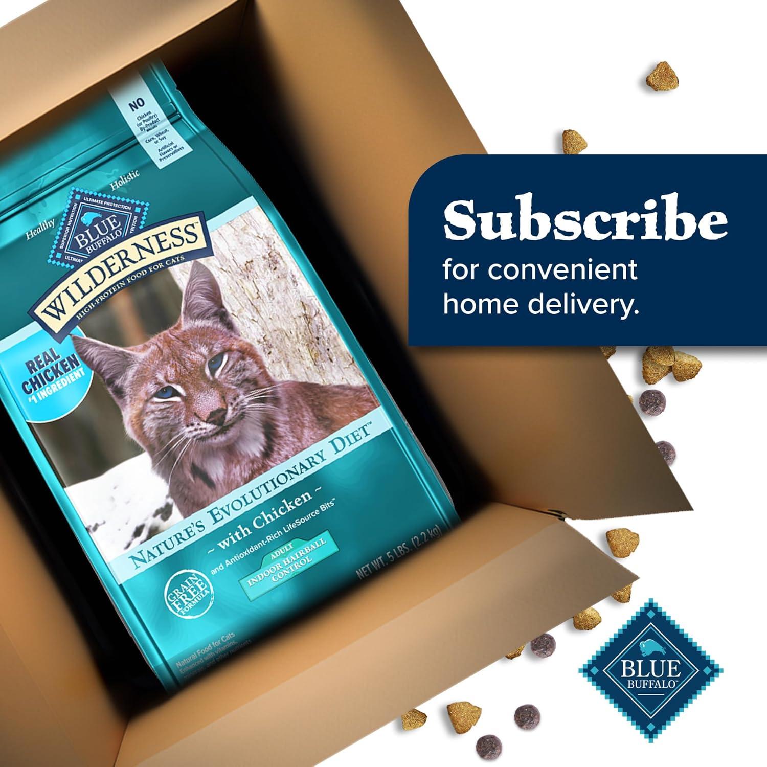 imageBlue Buffalo Wilderness HighProtein GrainFree Natural Dry Food for Adult Cats Indoor Hairball Control Chicken 11lb BagChicken