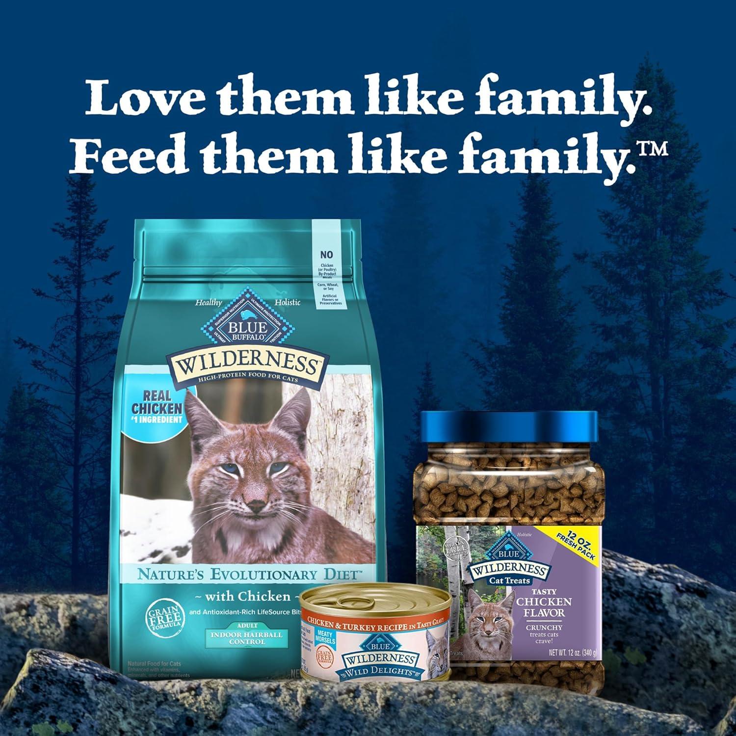 imageBlue Buffalo Wilderness HighProtein GrainFree Natural Dry Food for Adult Cats Indoor Hairball Control Chicken 11lb BagChicken