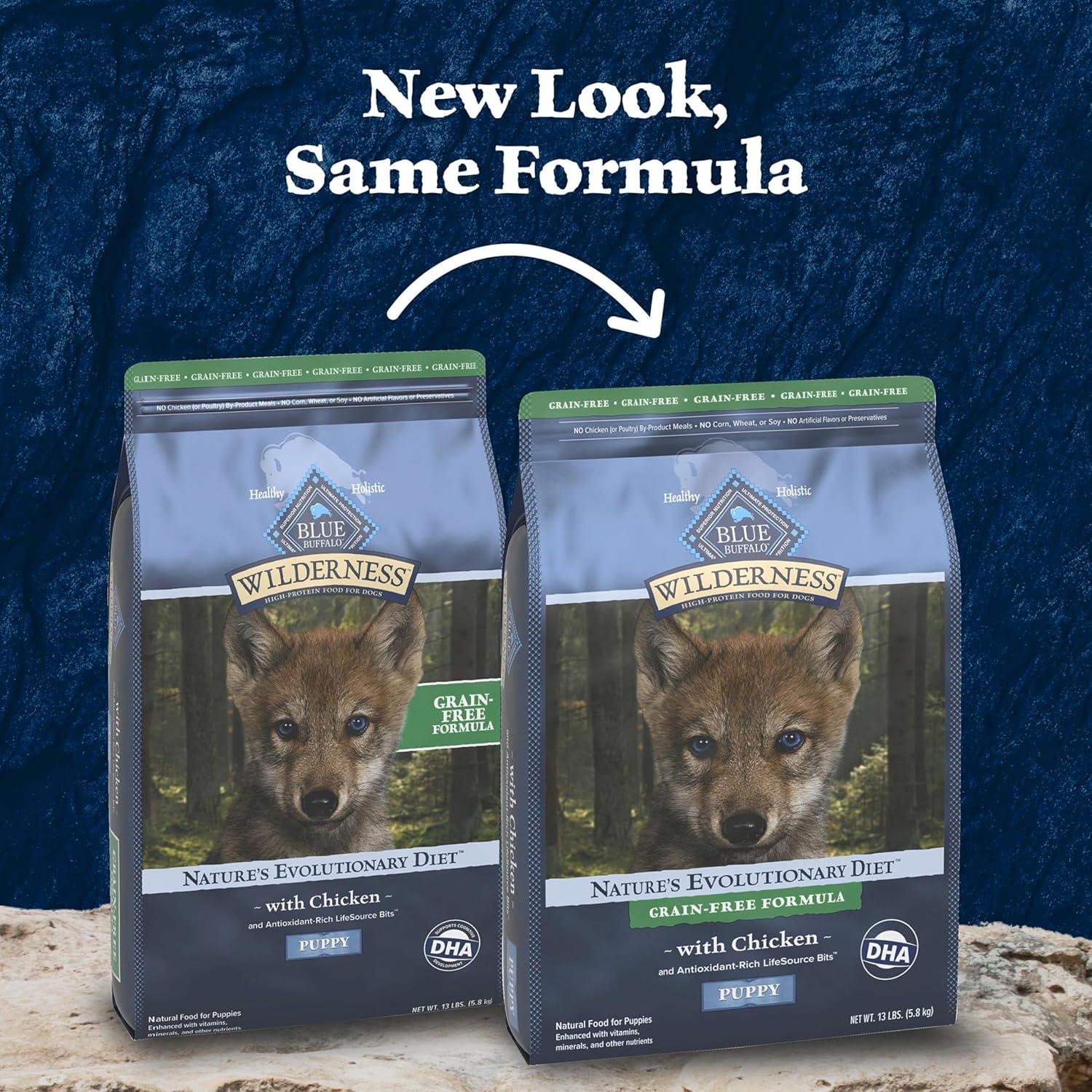 imageBlue Buffalo Wilderness HighProtein Natural Dry Food for Puppies Chicken Recipe 45lb BagChicken Grain Free
