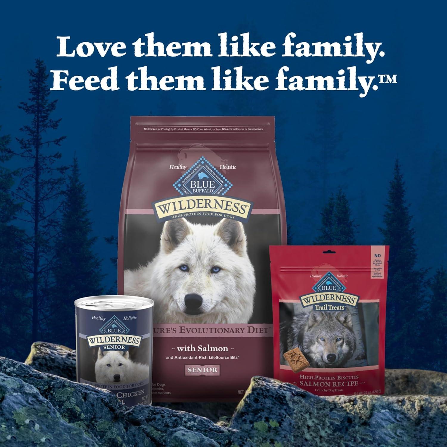 imageBlue Buffalo Wilderness HighProtein Natural Dry Food for Senior Dogs Salmon Recipe 24lb Bag45 Pound Pack of 1