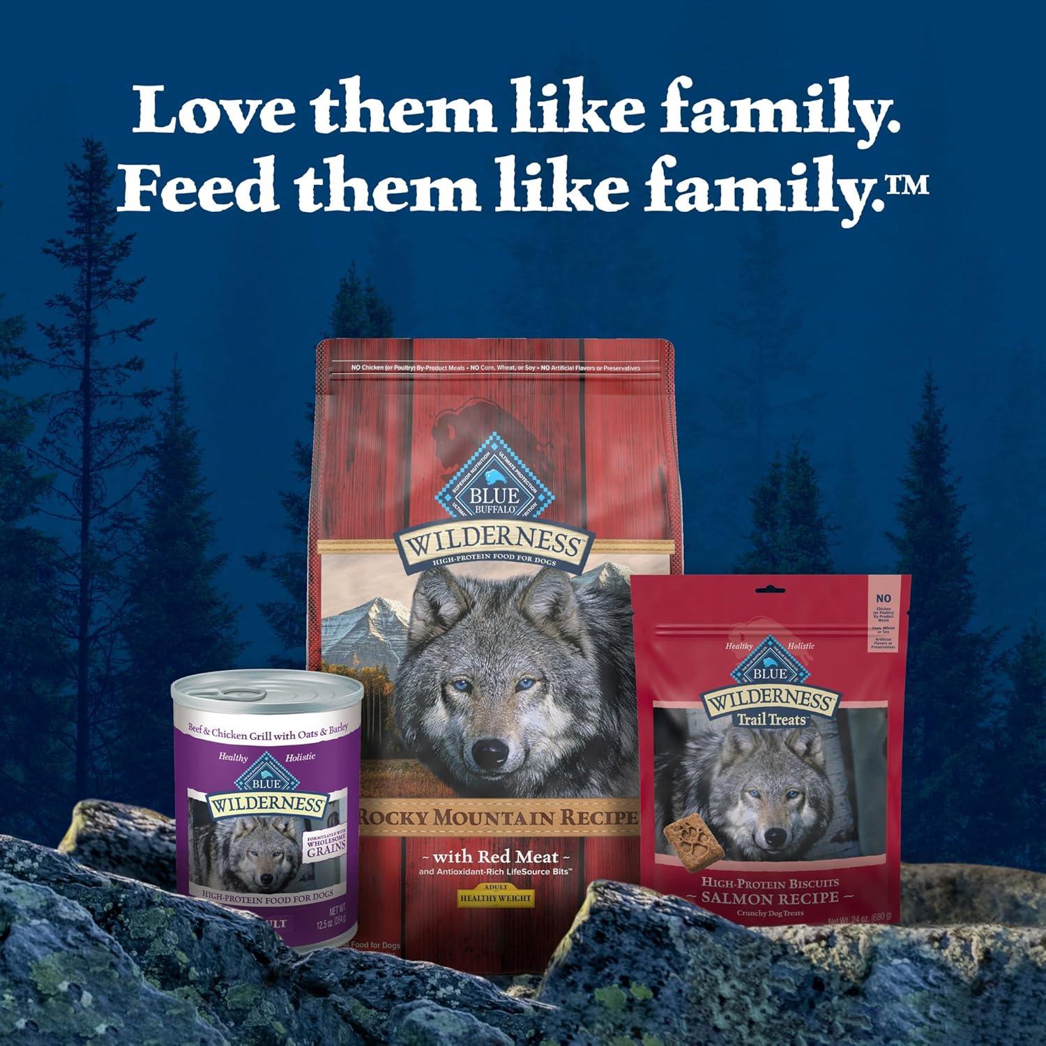 imageBlue Buffalo Wilderness HighProtein Rocky Mountain Recipe Healthy Weight Dry Food for Adult Dogs Red Meat 28lb BagRed Meat with Grain