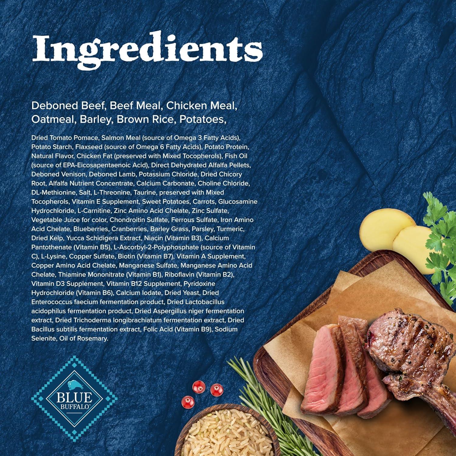 imageBlue Buffalo Wilderness HighProtein Rocky Mountain Recipe Healthy Weight Dry Food for Adult Dogs Red Meat 28lb BagRed Meat with Grain