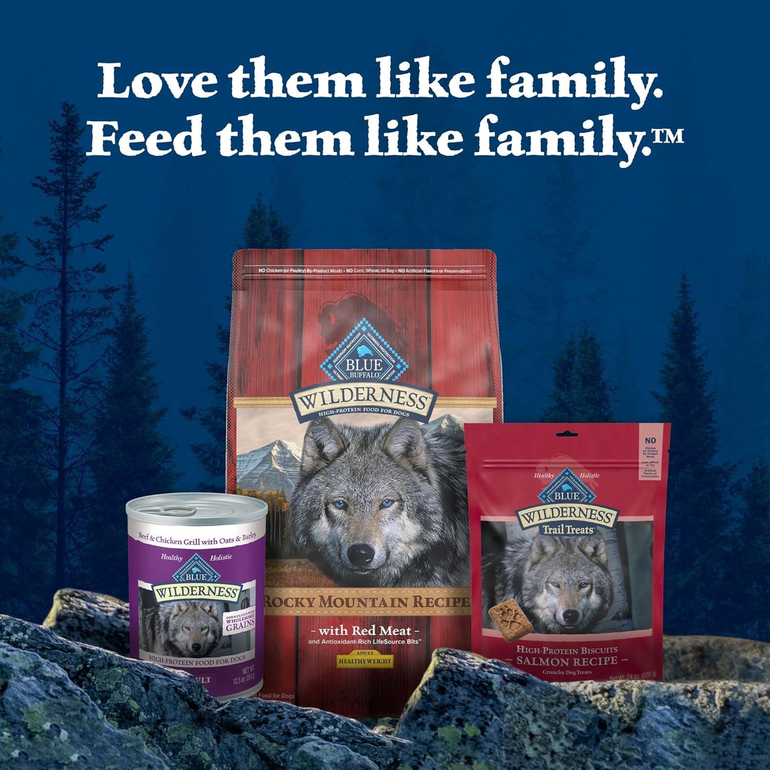 imageBlue Buffalo Wilderness HighProtein Rocky Mountain Recipe Healthy Weight Dry Food for Adult Dogs Red Meat 28lb BagRed Meat with Grain