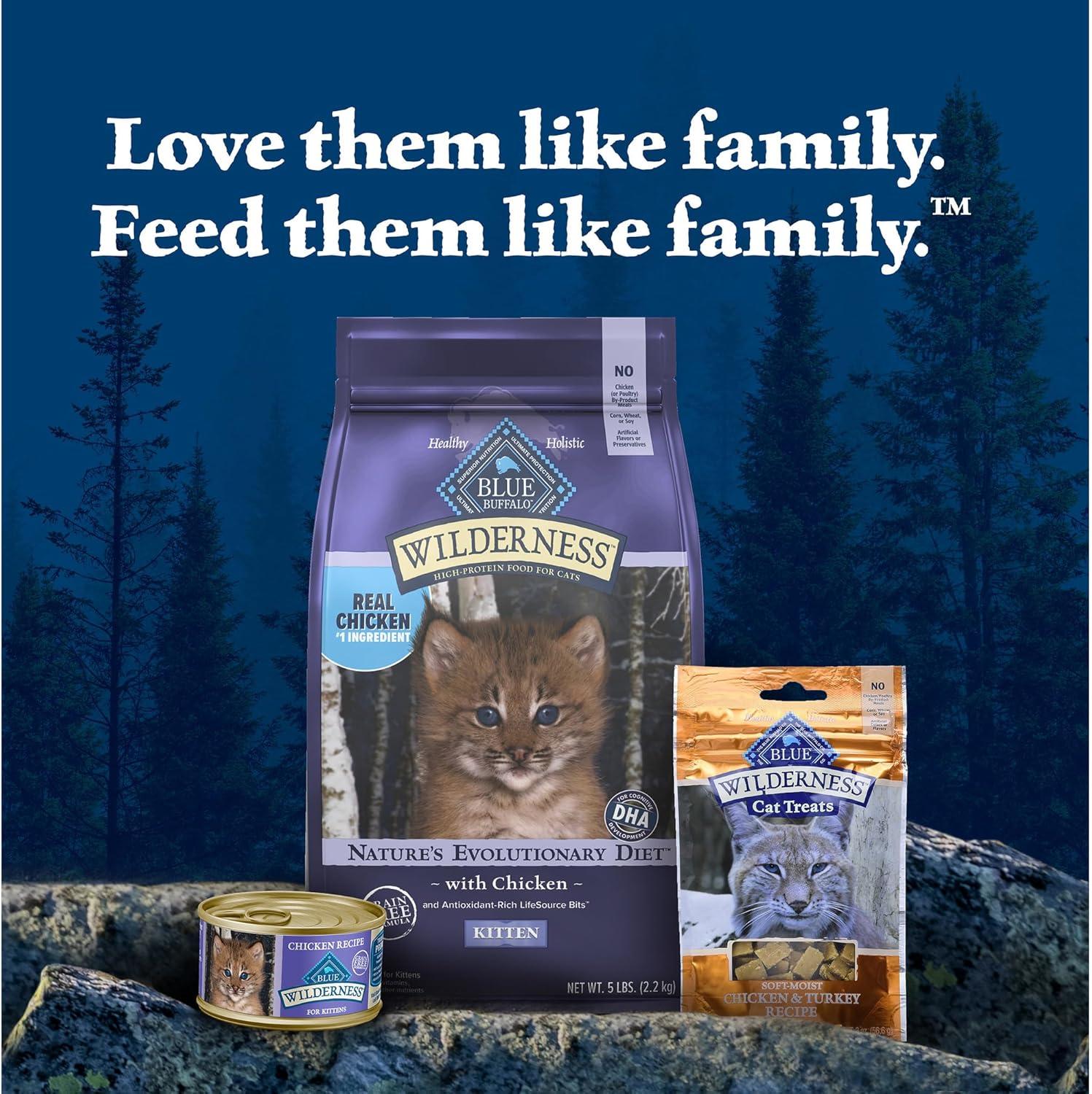 imageBlue Buffalo Wilderness Kitten Food HighProtein amp GrainFree Wet Cat Food Pat Variety Pack Chicken amp Salmon Recipes 3oz Cans 6 Count 3 of EachChicken