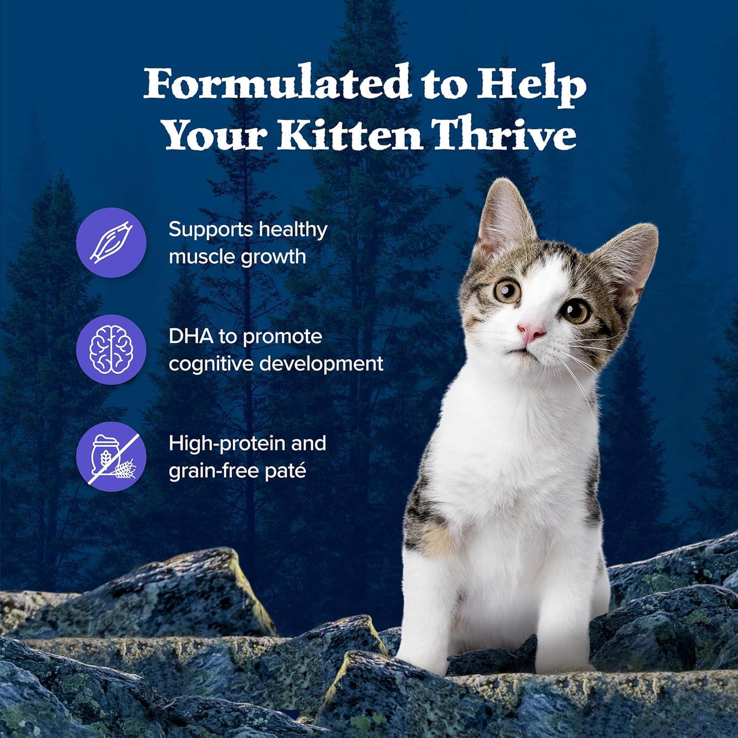 imageBlue Buffalo Wilderness Kitten Food HighProtein amp GrainFree Wet Cat Food Pat Variety Pack Chicken amp Salmon Recipes 3oz Cans 6 Count 3 of EachChicken
