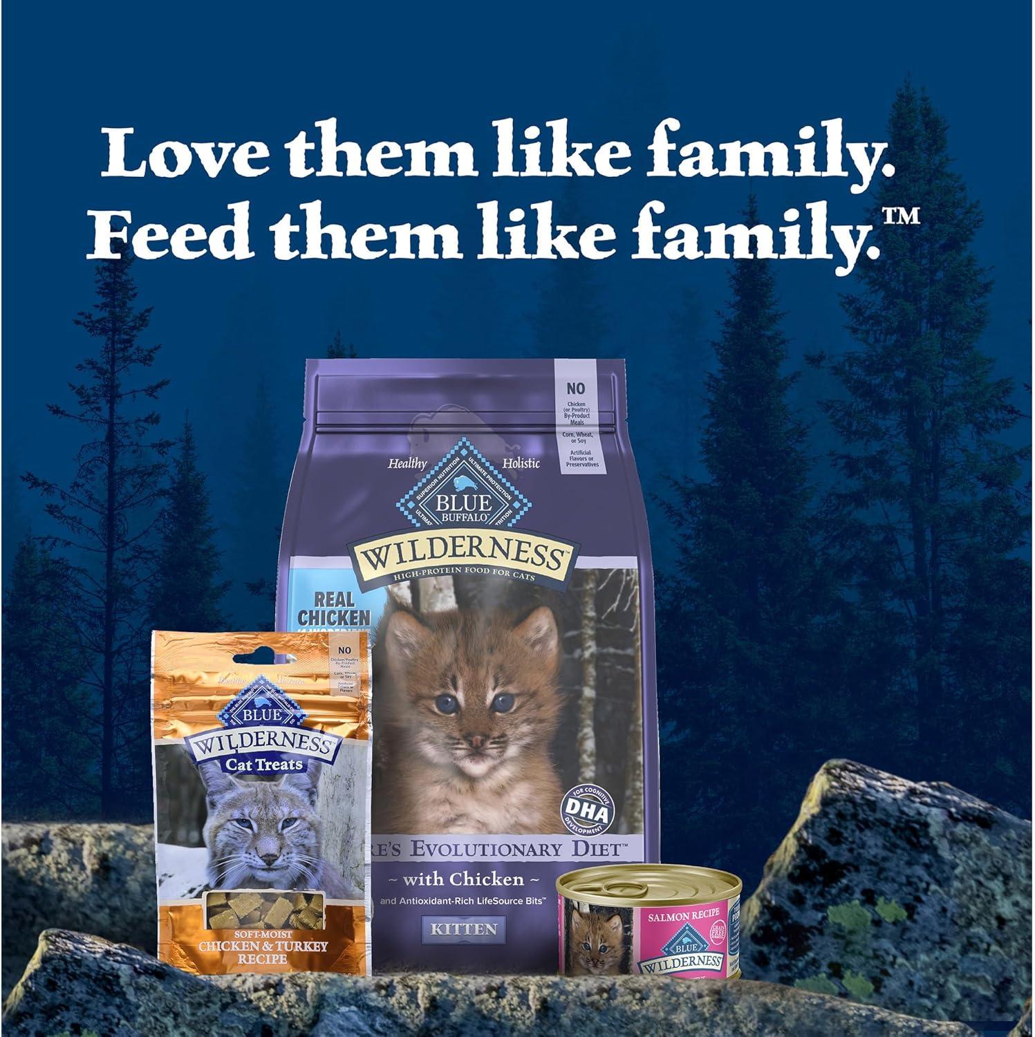 imageBlue Buffalo Wilderness Kitten Food HighProtein amp GrainFree Wet Cat Food Pat Variety Pack Chicken amp Salmon Recipes 3oz Cans 6 Count 3 of EachSalmon