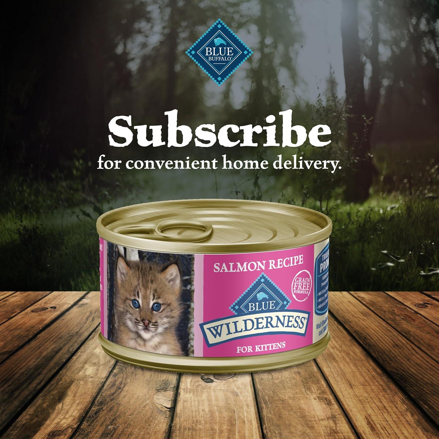 imageBlue Buffalo Wilderness Kitten Food HighProtein amp GrainFree Wet Cat Food Pat Variety Pack Chicken amp Salmon Recipes 3oz Cans 6 Count 3 of EachSalmon