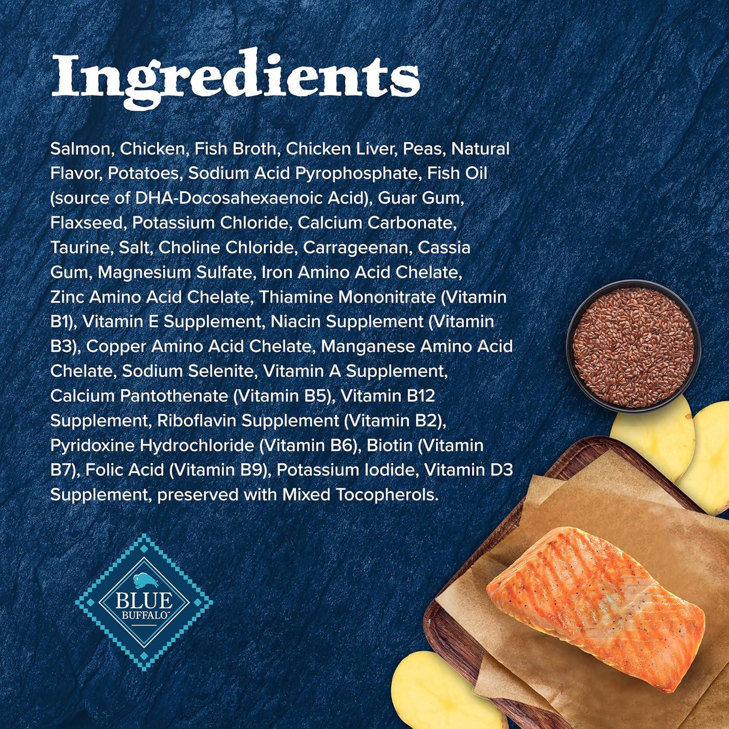 imageBlue Buffalo Wilderness Kitten Food HighProtein amp GrainFree Wet Cat Food Pat Variety Pack Chicken amp Salmon Recipes 3oz Cans 6 Count 3 of EachSalmon