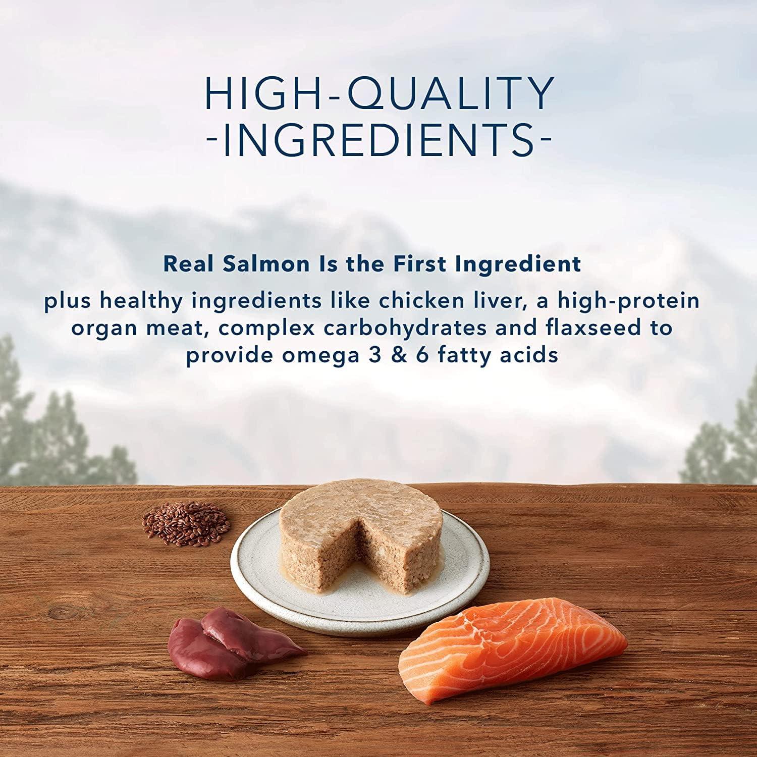 imageBlue Buffalo Wilderness Kitten Food HighProtein amp GrainFree Wet Cat Food Pat Variety Pack Chicken amp Salmon Recipes 3oz Cans 6 Count 3 of EachSalmon