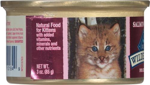 imageBlue Buffalo Wilderness Kitten Food HighProtein amp GrainFree Wet Cat Food Pat Variety Pack Chicken amp Salmon Recipes 3oz Cans 6 Count 3 of EachSalmon