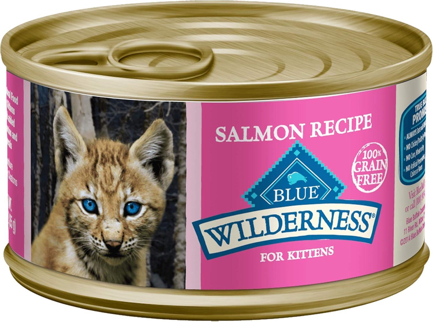 imageBlue Buffalo Wilderness Kitten Food HighProtein amp GrainFree Wet Cat Food Pat Variety Pack Chicken amp Salmon Recipes 3oz Cans 6 Count 3 of EachVariety Pack Chicken Salmon