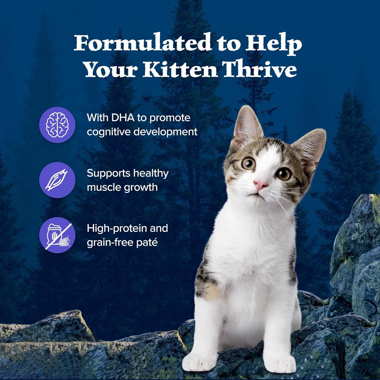 imageBlue Buffalo Wilderness Kitten Food HighProtein amp GrainFree Wet Cat Food Pat Variety Pack Chicken amp Salmon Recipes 3oz Cans 6 Count 3 of EachVariety Pack Chicken Salmon