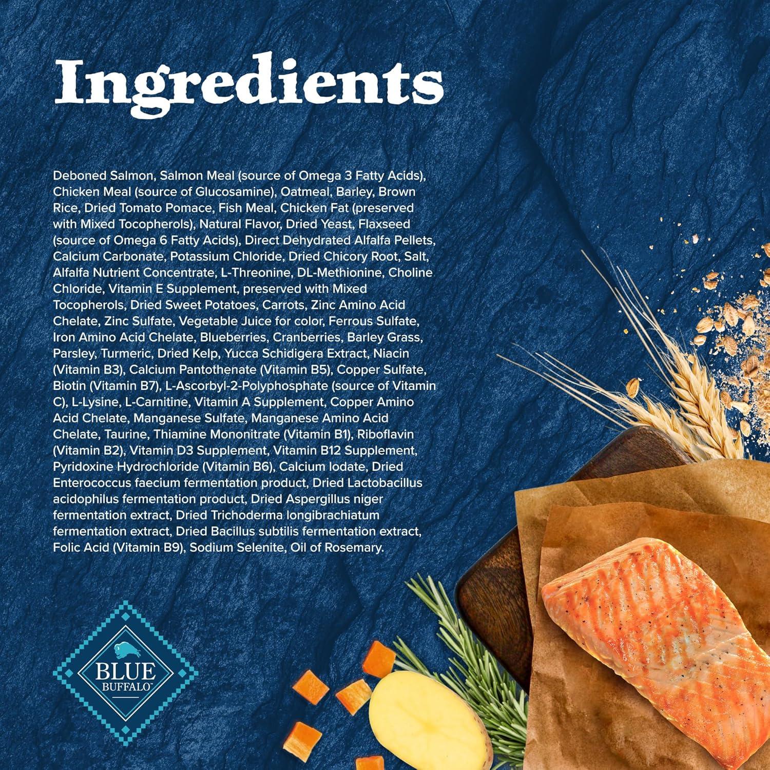 imageBlue Buffalo Wilderness Natural HighProtein Dry Food for Adult Dogs with Wholesome Grains Salmon 24lb Bag