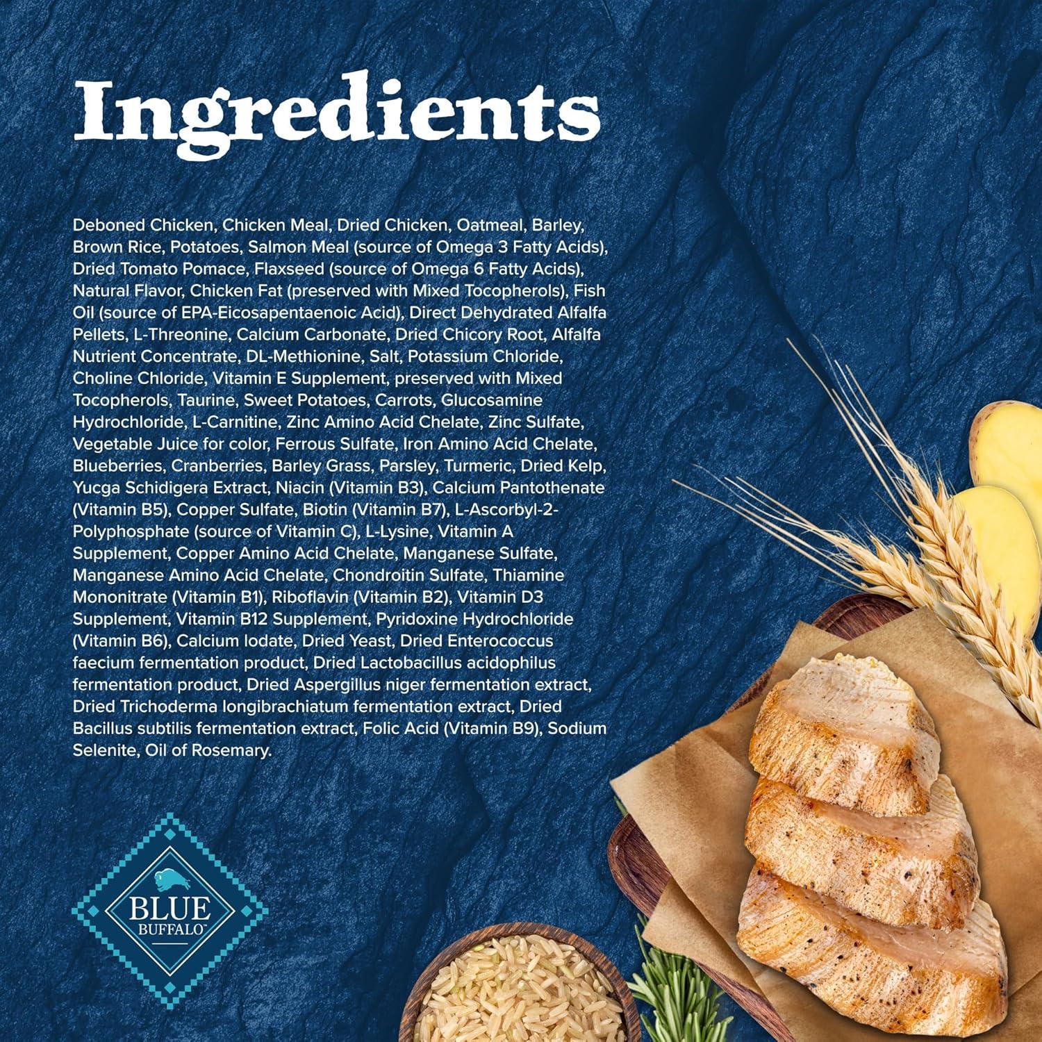 imageBlue Buffalo Wilderness Natural HighProtein Dry Food for Adult Dogs with Wholesome Grains Salmon 28lb BagChicken