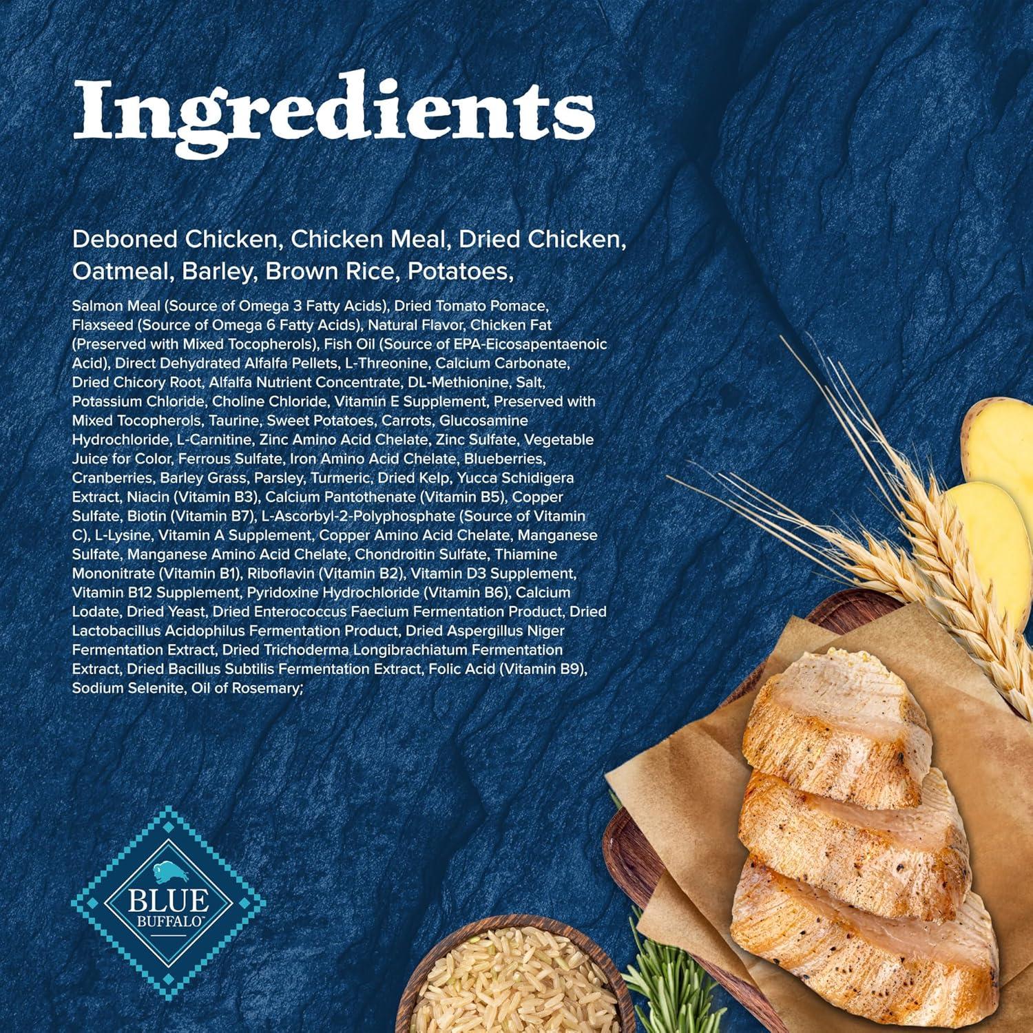 imageBlue Buffalo Wilderness Natural HighProtein Dry Food for Adult Dogs with Wholesome Grains Salmon 28lb BagChicken