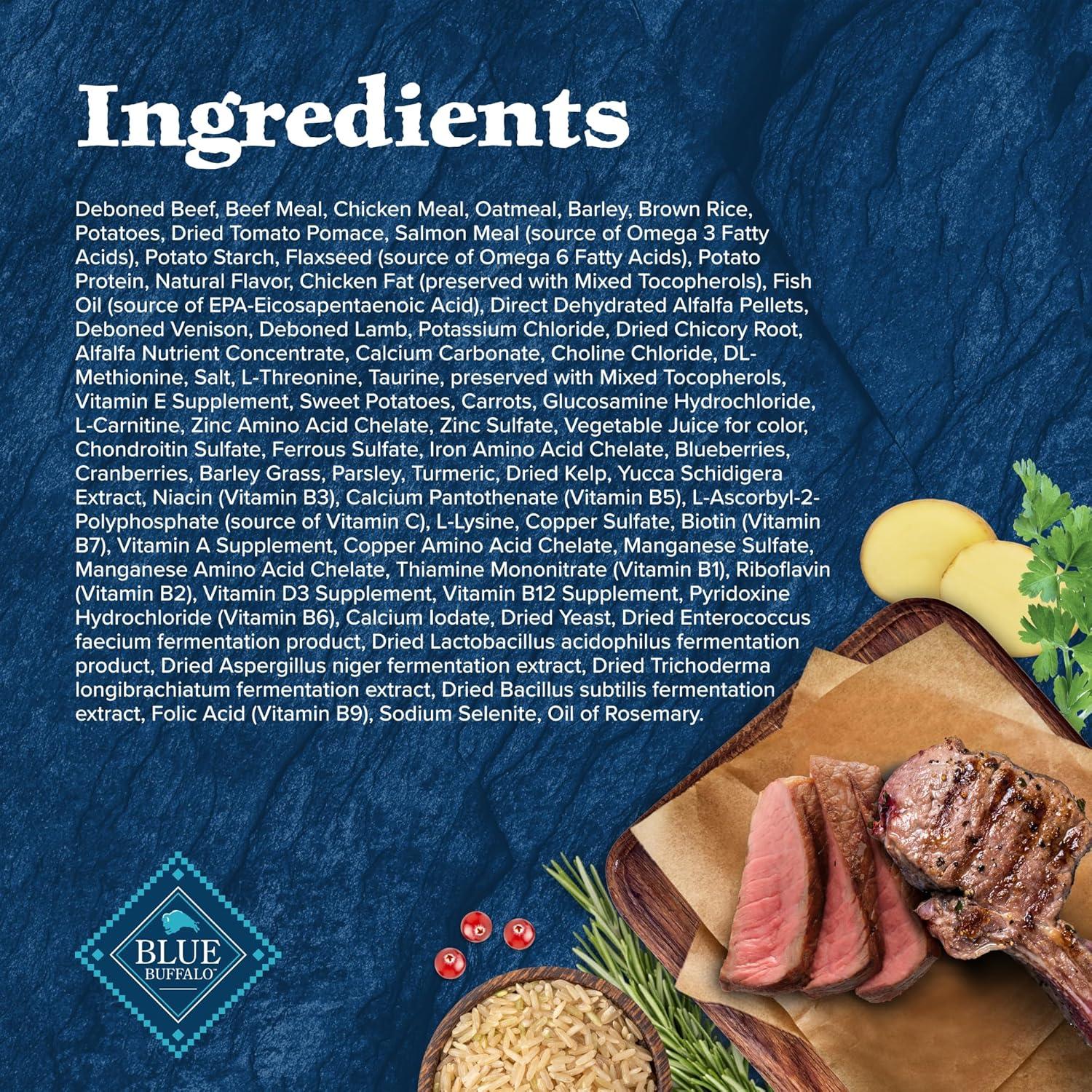 imageBlue Buffalo Wilderness Natural HighProtein Dry Food for Adult Dogs with Wholesome Grains Salmon 28lb BagRed Meat
