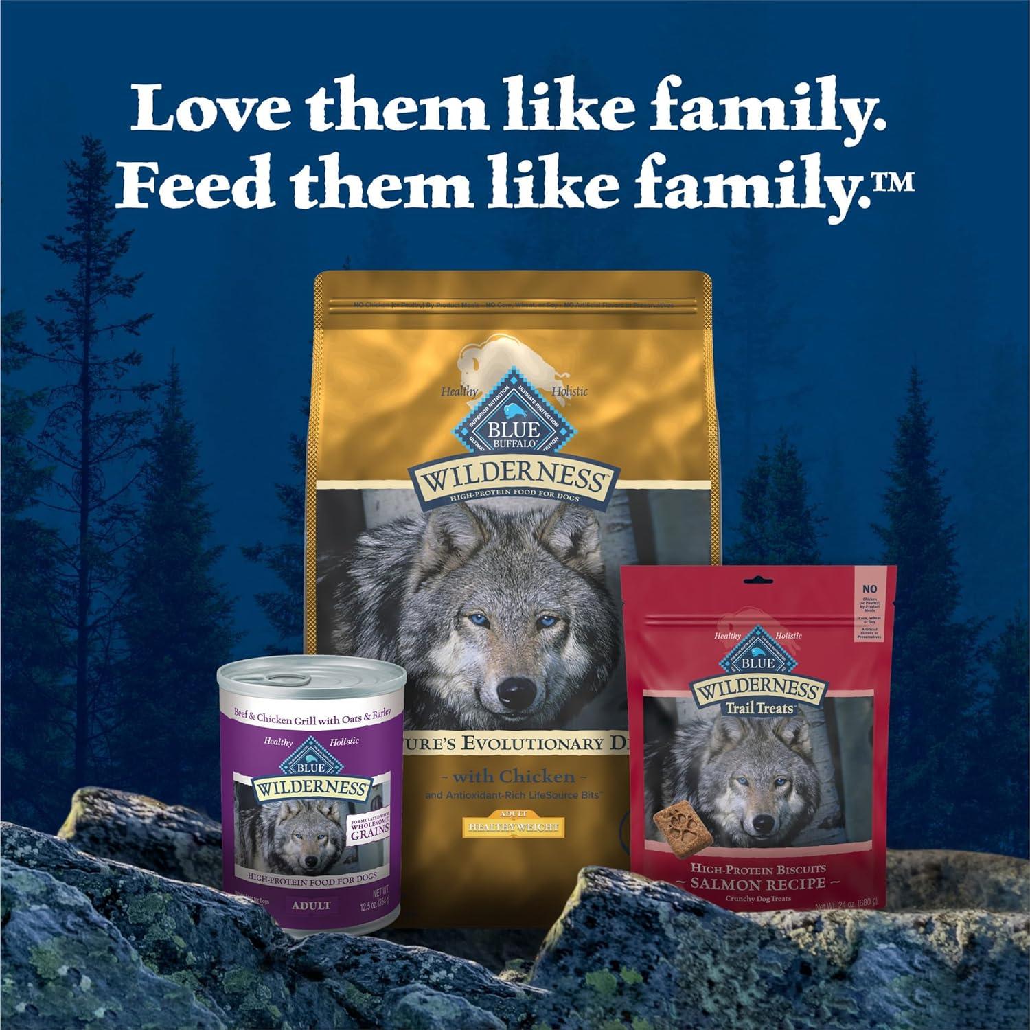 imageBlue Buffalo Wilderness Natural HighProtein Healthy Weight Dry Food for Adult Dogs Chicken Recipe 28lb BagChicken plus Wholesome Grains