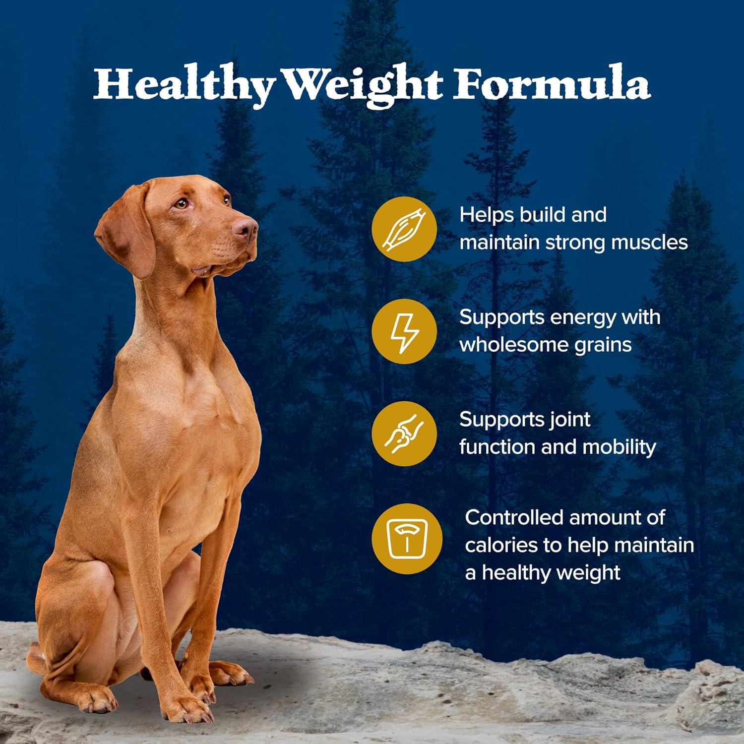 imageBlue Buffalo Wilderness Natural HighProtein Healthy Weight Dry Food for Adult Dogs Chicken Recipe 28lb BagChicken plus Wholesome Grains