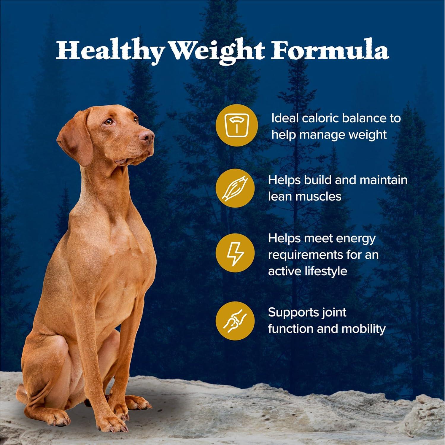 imageBlue Buffalo Wilderness Natural HighProtein Healthy Weight Dry Food for Adult Dogs Chicken Recipe 28lb BagChicken plus Wholesome Grains