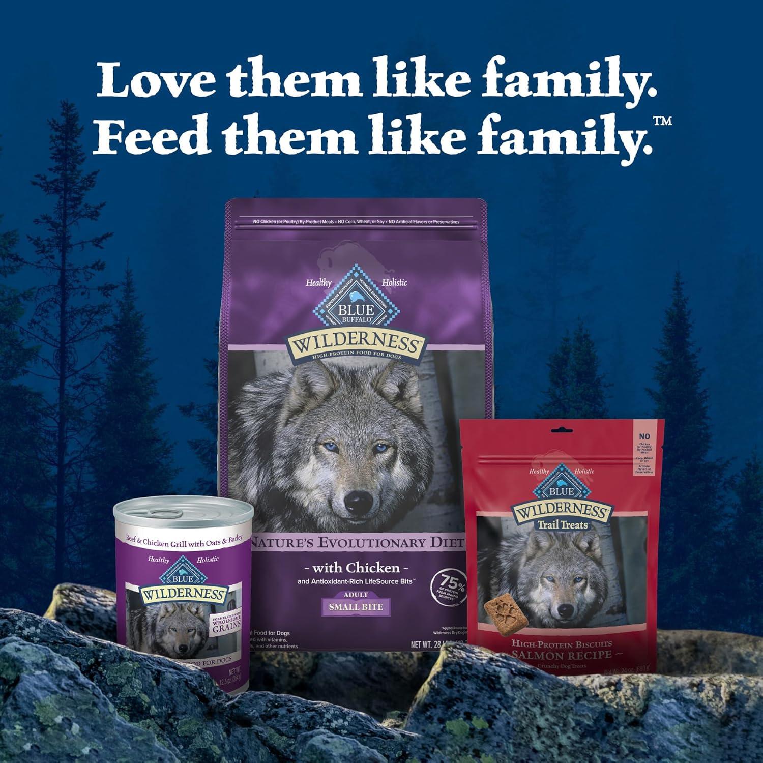 imageBlue Buffalo Wilderness Natural HighProtein SmallBite Dry Food for Adult Dogs with Wholesome Grains Chicken 28lb Bag28 Pound Pack of 1