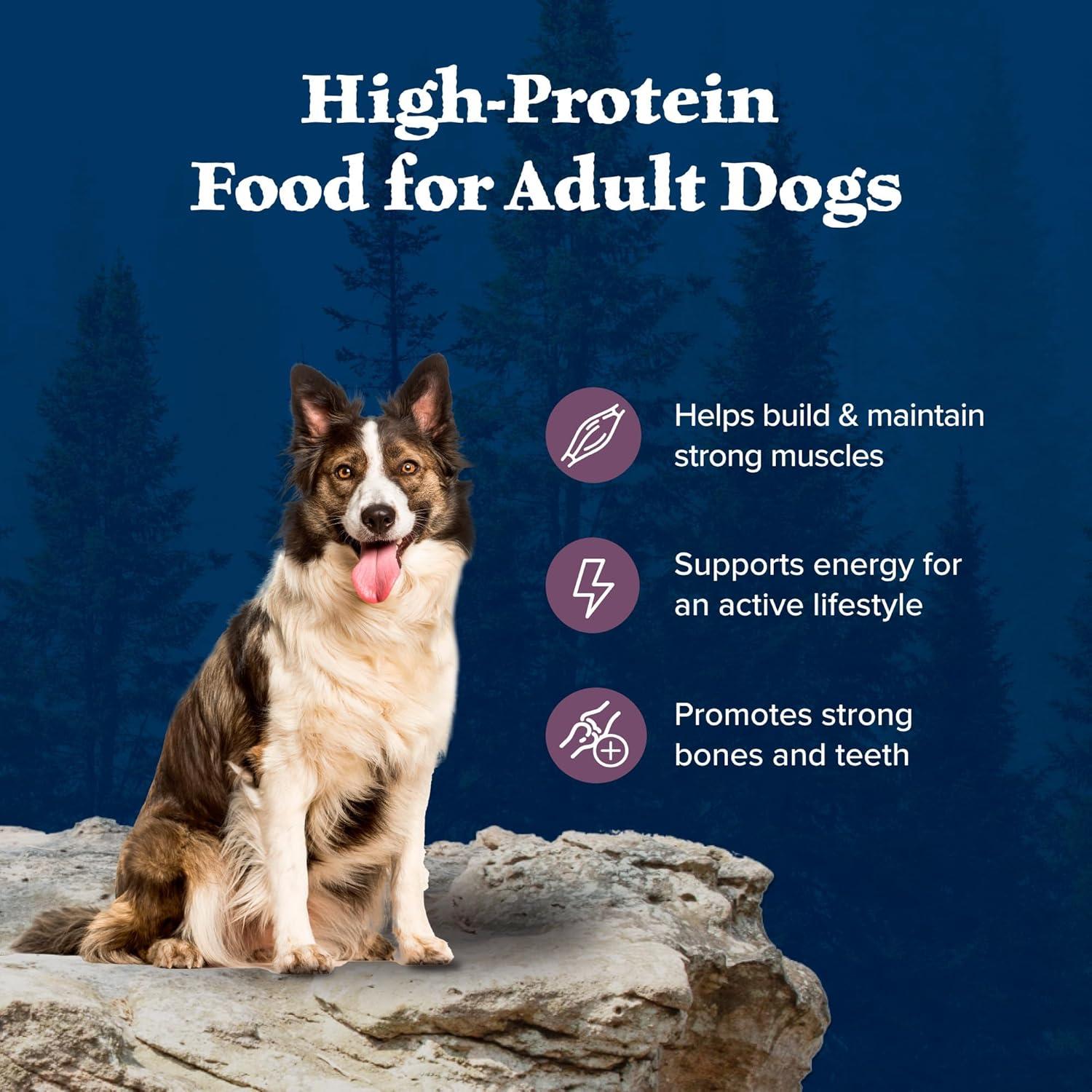 imageBlue Buffalo Wilderness Rocky Mountain Recipe HighProtein Adult Dry Dog Food Made in the USA with Natural Ingredients Plus Wholesome Grains Red Meat 28lb BagBison with Grain