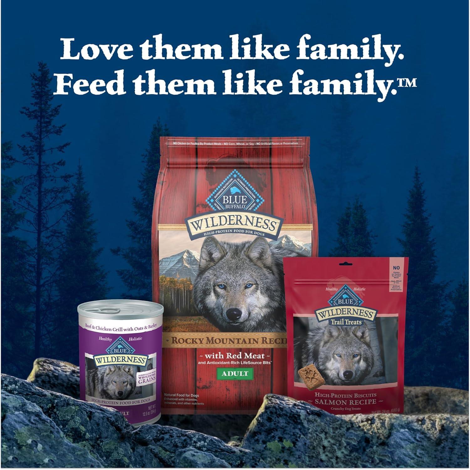 imageBlue Buffalo Wilderness Rocky Mountain Recipe HighProtein Adult Dry Dog Food Made in the USA with Natural Ingredients Plus Wholesome Grains Red Meat 28lb BagRed Meat with Grain