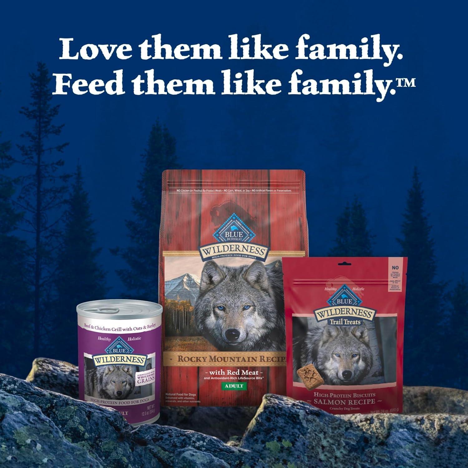 imageBlue Buffalo Wilderness Rocky Mountain Recipe HighProtein Adult Dry Dog Food Made in the USA with Natural Ingredients Plus Wholesome Grains Red Meat 28lb BagRed Meat with Grain