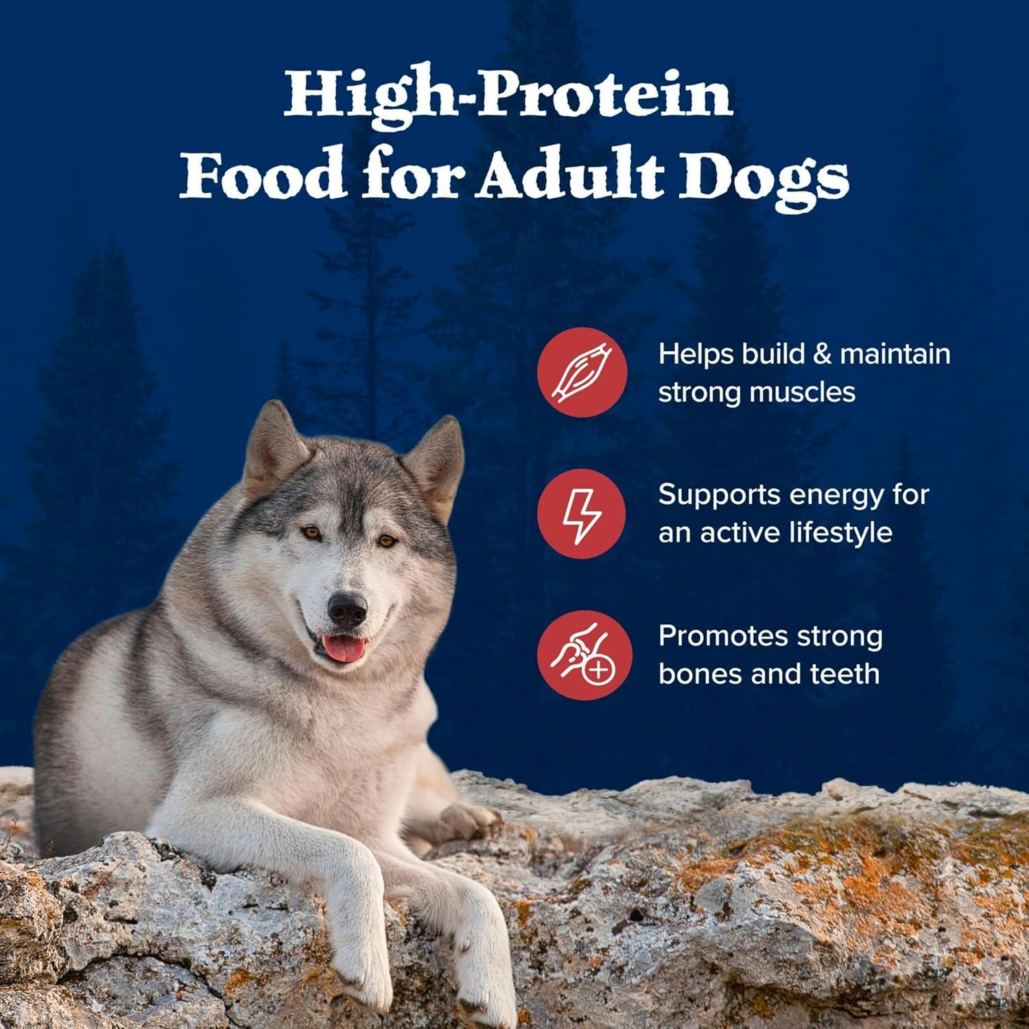 imageBlue Buffalo Wilderness Rocky Mountain Recipe HighProtein Adult Dry Dog Food Made in the USA with Natural Ingredients Plus Wholesome Grains Red Meat 28lb BagRed Meat with Grain