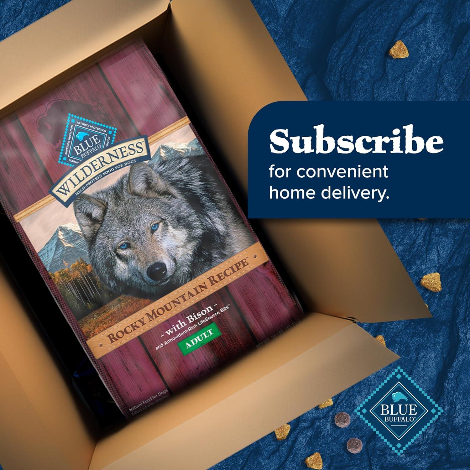 imageBlue Buffalo Wilderness Rocky Mountain Recipe HighProtein Adult Dry Dog Food Made in the USA with Natural Ingredients Plus Wholesome Grains Red Meat 28lb BagBison with Grain