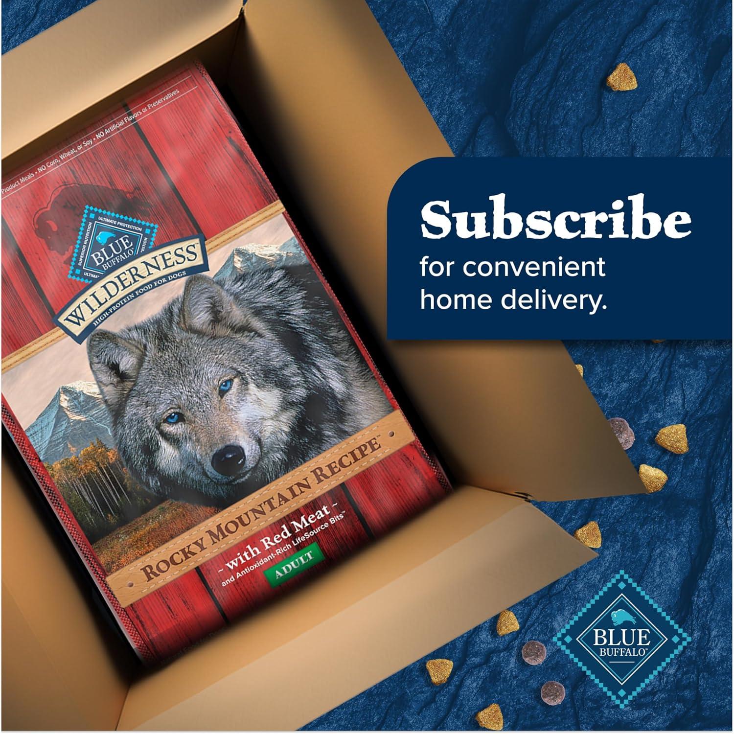 imageBlue Buffalo Wilderness Rocky Mountain Recipe HighProtein Adult Dry Dog Food Made in the USA with Natural Ingredients Plus Wholesome Grains Red Meat 28lb BagRed Meat with Grain