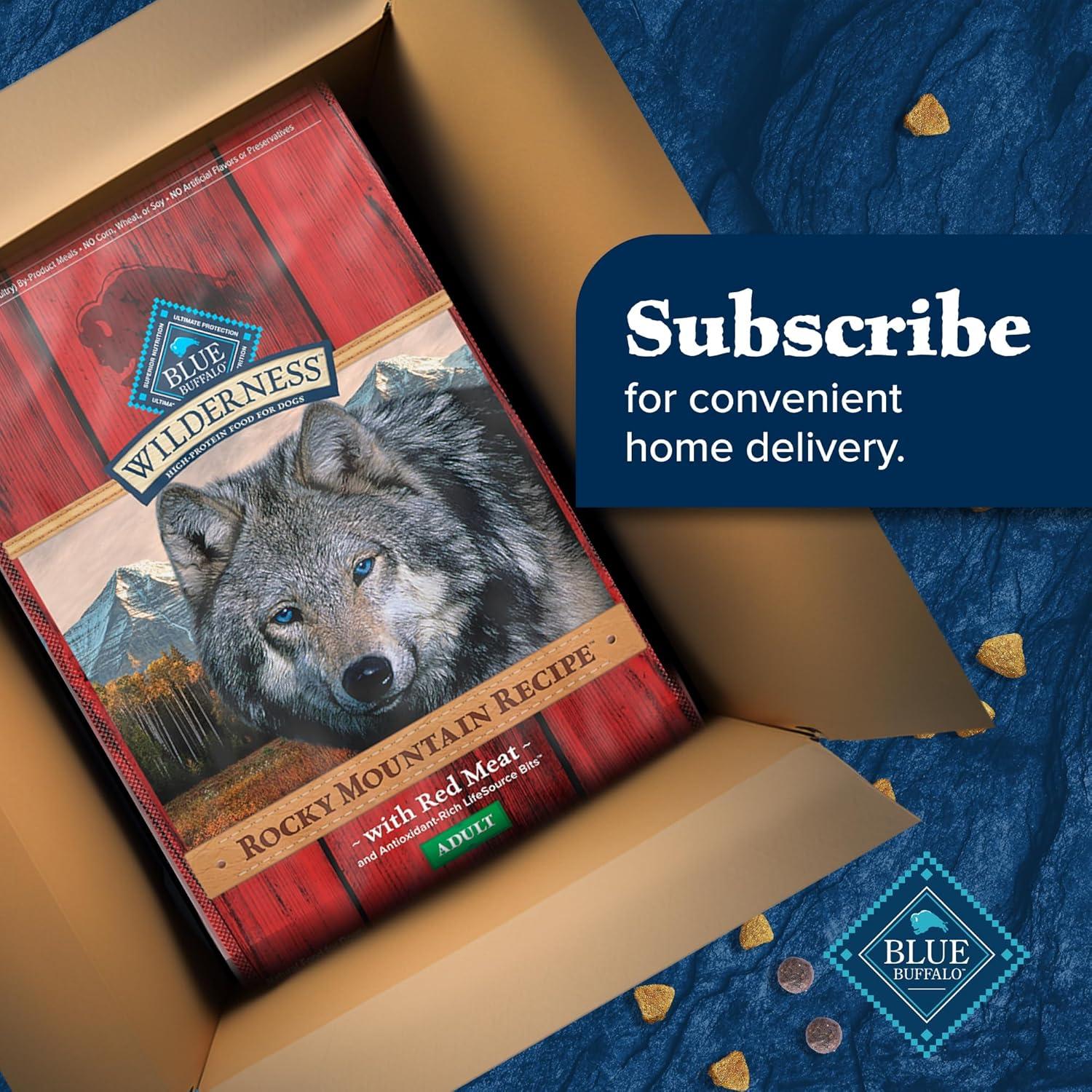 imageBlue Buffalo Wilderness Rocky Mountain Recipe HighProtein Adult Dry Dog Food Made in the USA with Natural Ingredients Plus Wholesome Grains Red Meat 28lb BagRed Meat with Grain