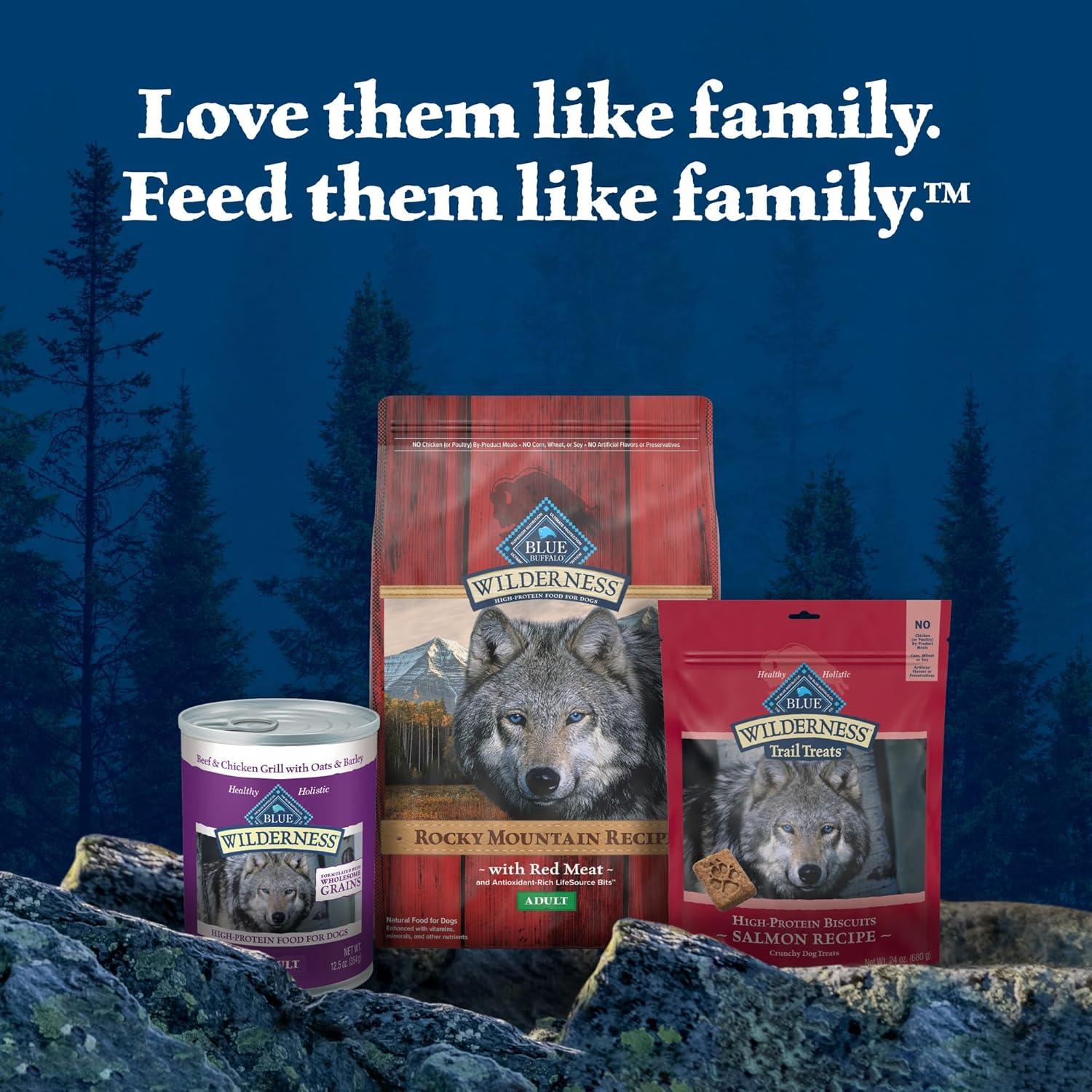 imageBlue Buffalo Wilderness Rocky Mountain Recipe HighProtein Adult Dry Dog Food Made in the USA with Natural Ingredients Plus Wholesome Grains Red Meat 28lb BagRed Meat with Grain