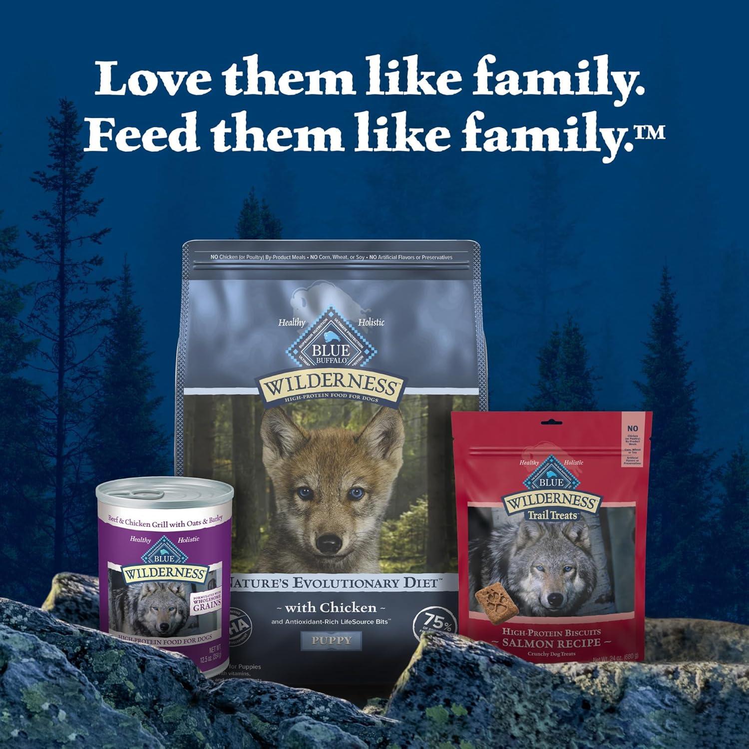 imageBlue Buffalo Wilderness Rocky Mountain Recipe HighProtein Dry Puppy Food with DHA Made in the USA with Natural Ingredients Plus Wholesome Grains Red Meat 45lb BagChicken plus Wholesome Grains