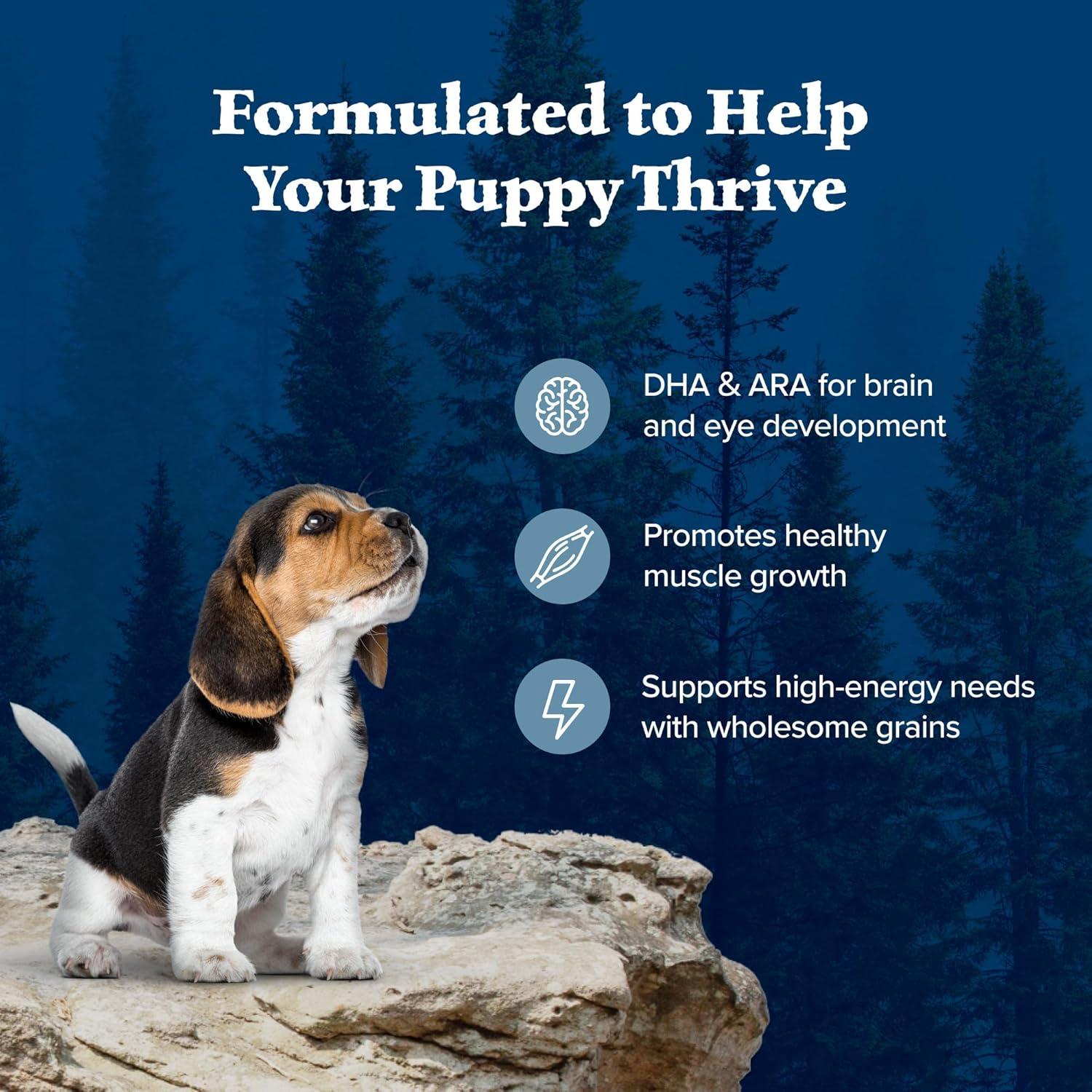imageBlue Buffalo Wilderness Rocky Mountain Recipe HighProtein Dry Puppy Food with DHA Made in the USA with Natural Ingredients Plus Wholesome Grains Red Meat 45lb BagChicken plus Wholesome Grains