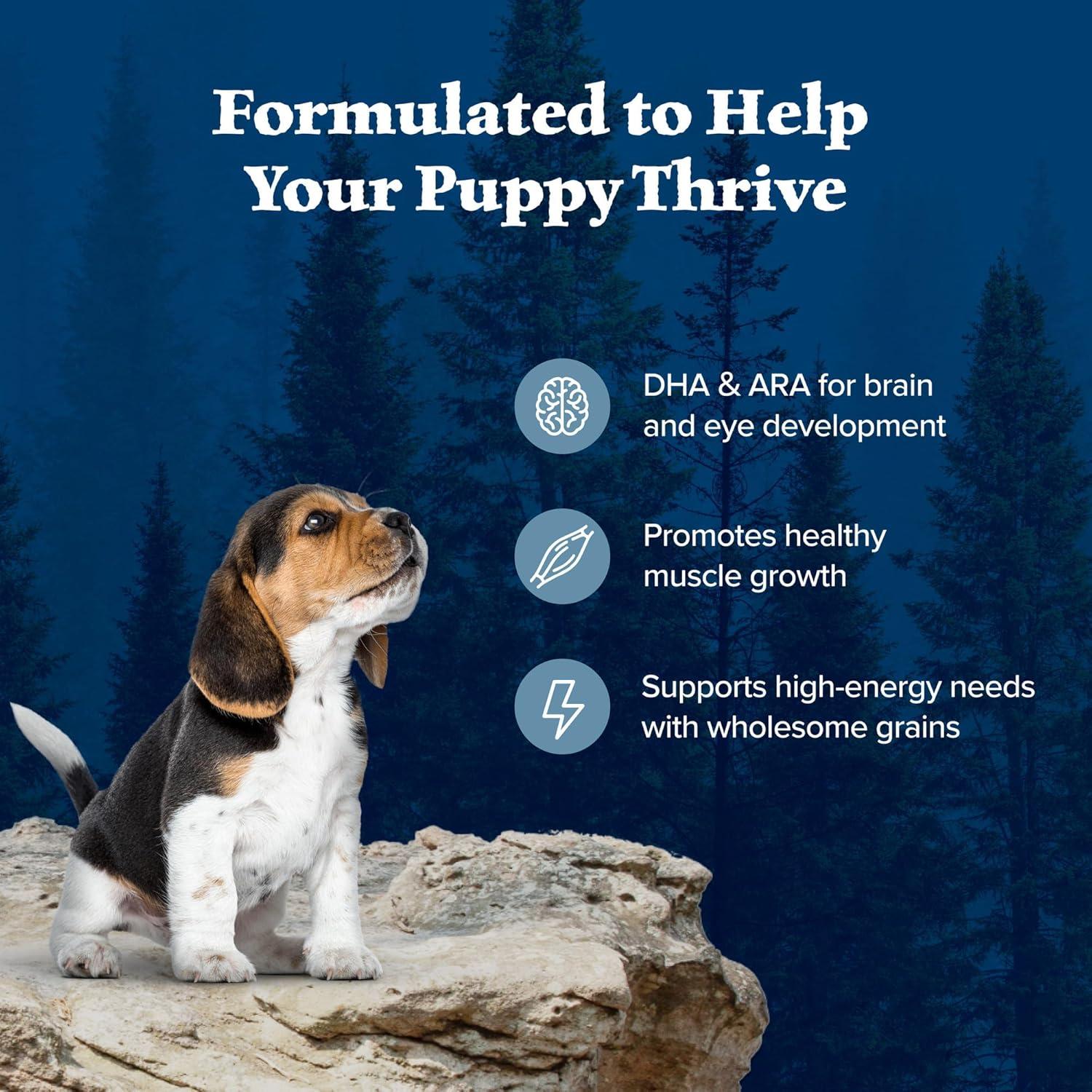 imageBlue Buffalo Wilderness Rocky Mountain Recipe HighProtein Dry Puppy Food with DHA Made in the USA with Natural Ingredients Plus Wholesome Grains Red Meat 45lb BagChicken plus Wholesome Grains