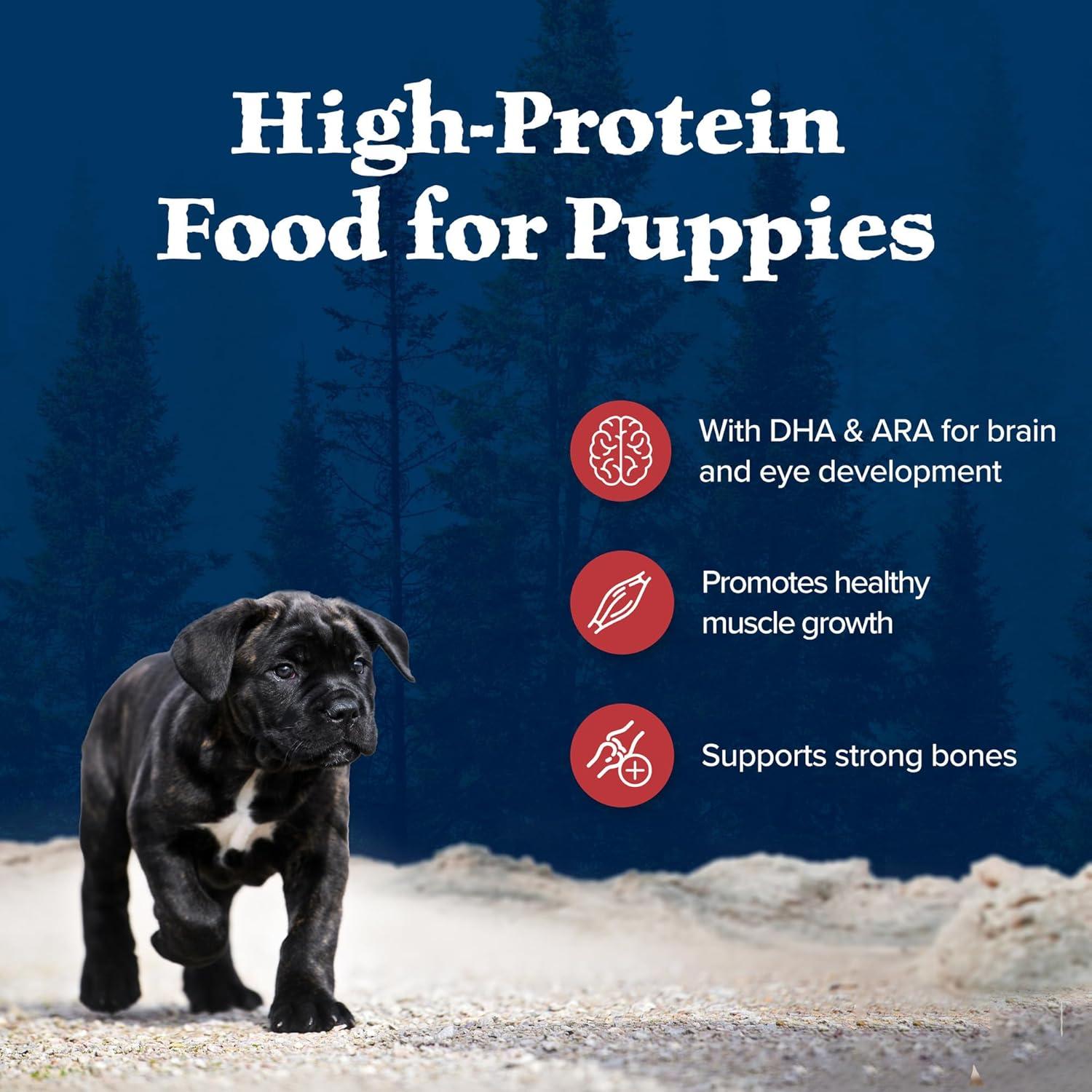 imageBlue Buffalo Wilderness Rocky Mountain Recipe HighProtein Dry Puppy Food with DHA Made in the USA with Natural Ingredients Plus Wholesome Grains Red Meat 45lb BagRed Meat with Grain