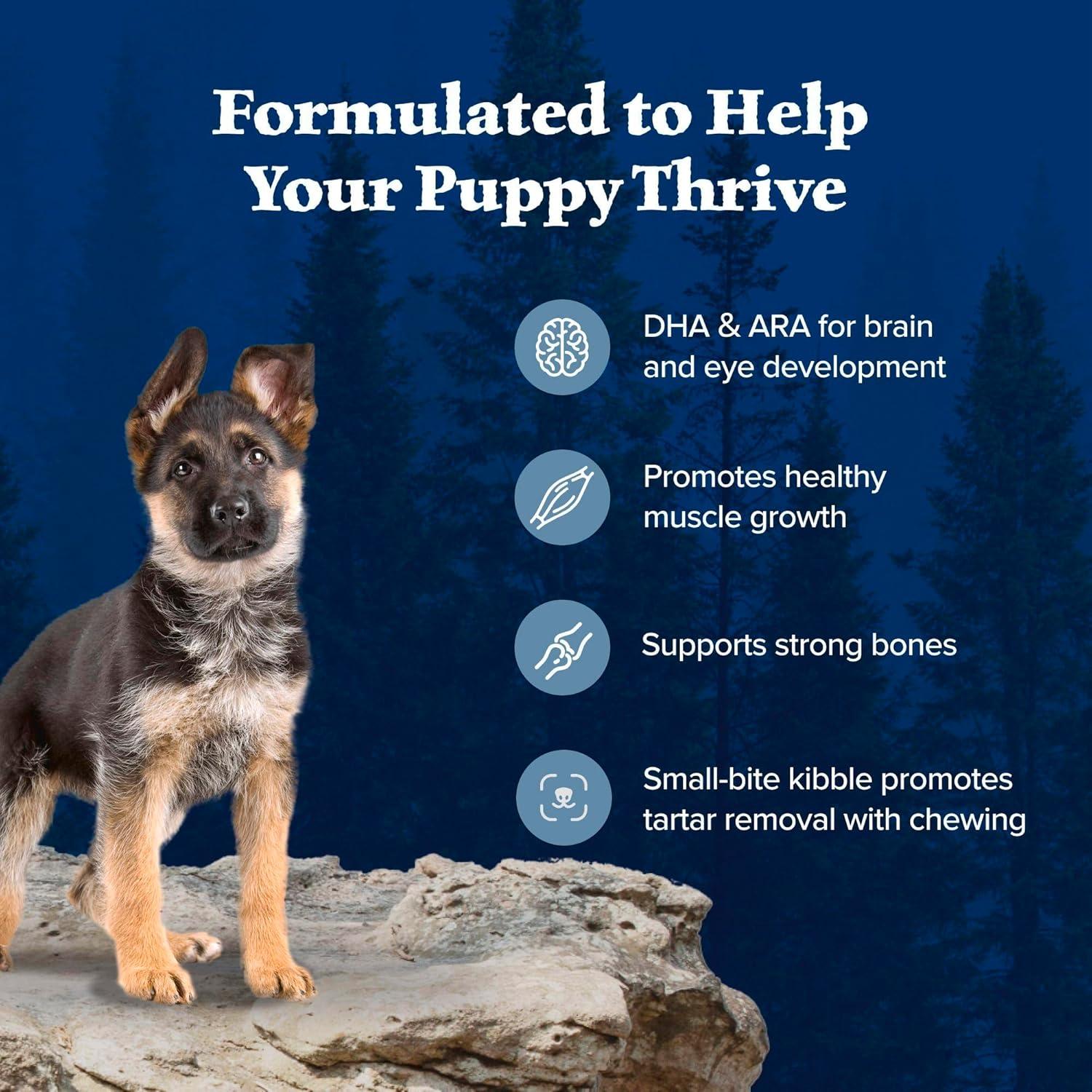 imageBlue Buffalo Wilderness Rocky Mountain Recipe HighProtein Dry Puppy Food with DHA Made in the USA with Natural Ingredients Plus Wholesome Grains Red Meat 45lb BagChicken Grain Free