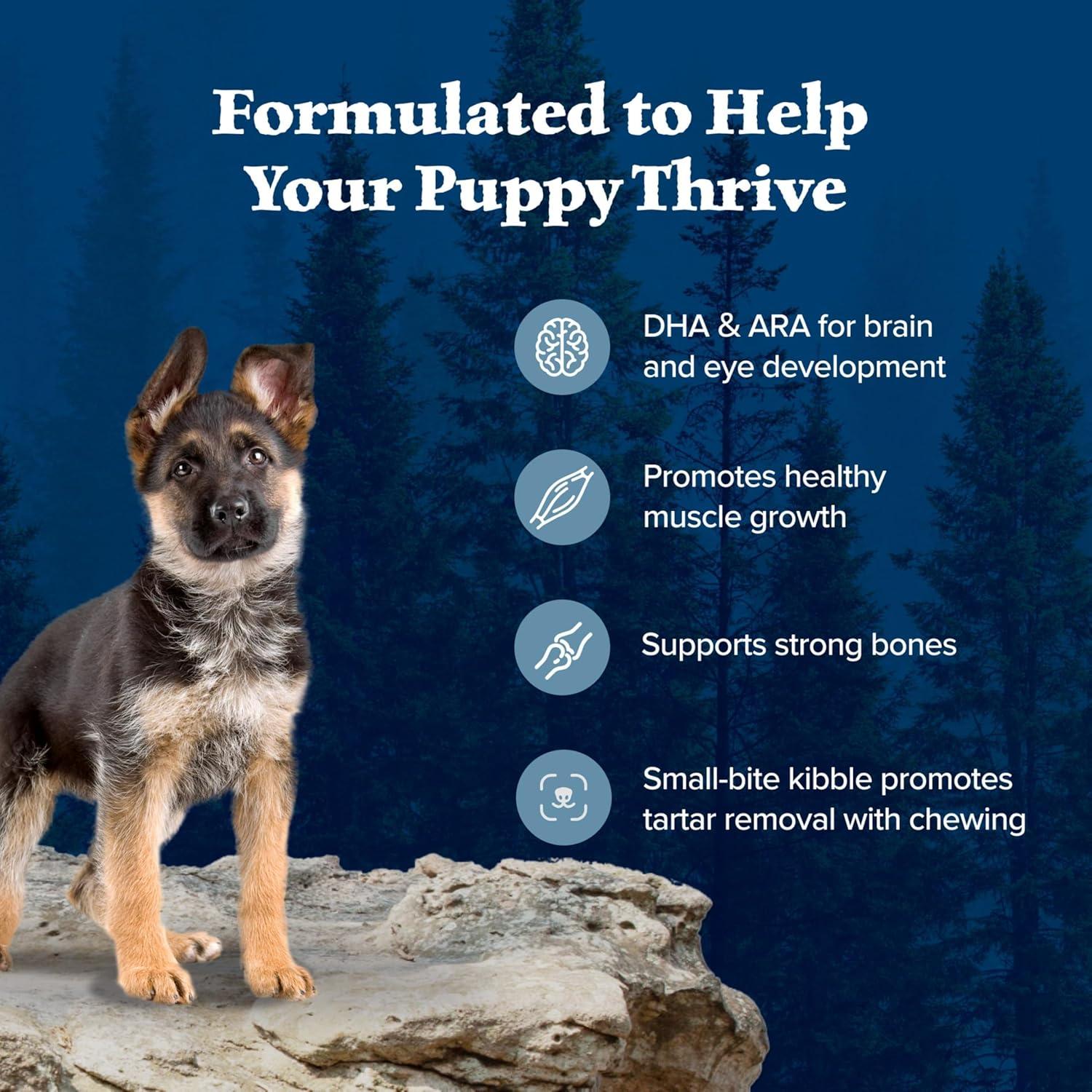 imageBlue Buffalo Wilderness Rocky Mountain Recipe HighProtein Dry Puppy Food with DHA Made in the USA with Natural Ingredients Plus Wholesome Grains Red Meat 45lb BagGranule