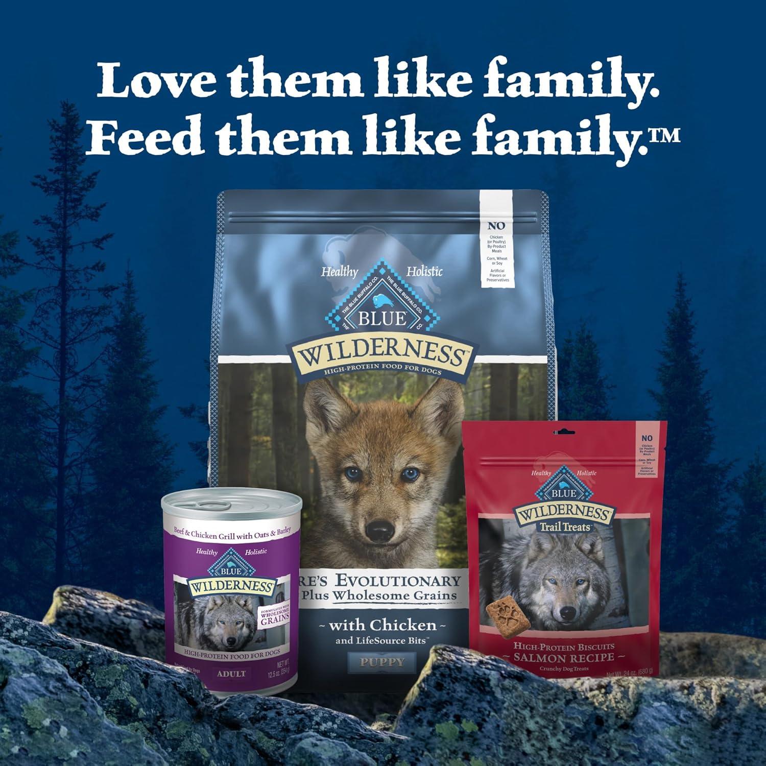 imageBlue Buffalo Wilderness Rocky Mountain Recipe HighProtein Dry Puppy Food with DHA Made in the USA with Natural Ingredients Plus Wholesome Grains Red Meat 45lb BagChicken plus Wholesome Grains