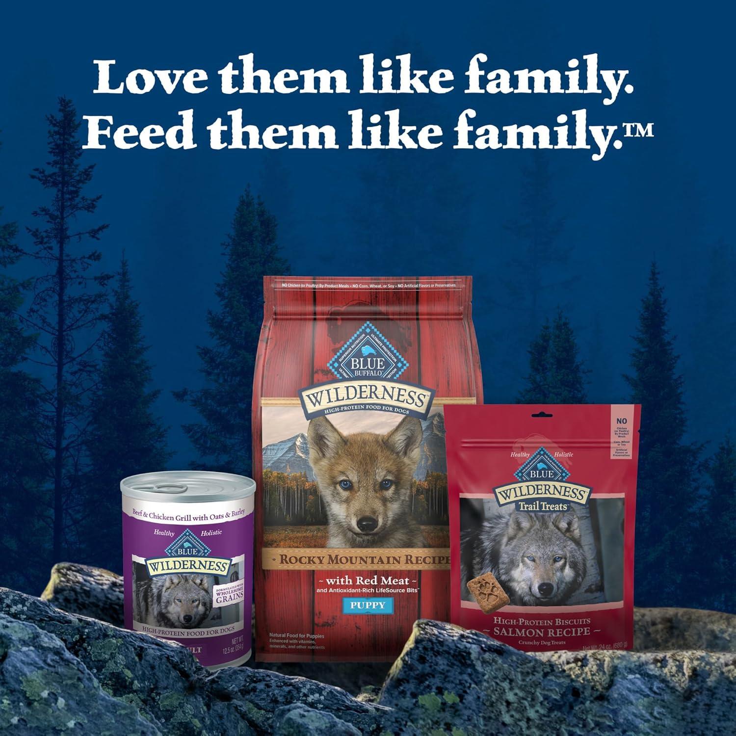 imageBlue Buffalo Wilderness Rocky Mountain Recipe HighProtein Dry Puppy Food with DHA Made in the USA with Natural Ingredients Plus Wholesome Grains Red Meat 45lb BagRed Meat with Grain