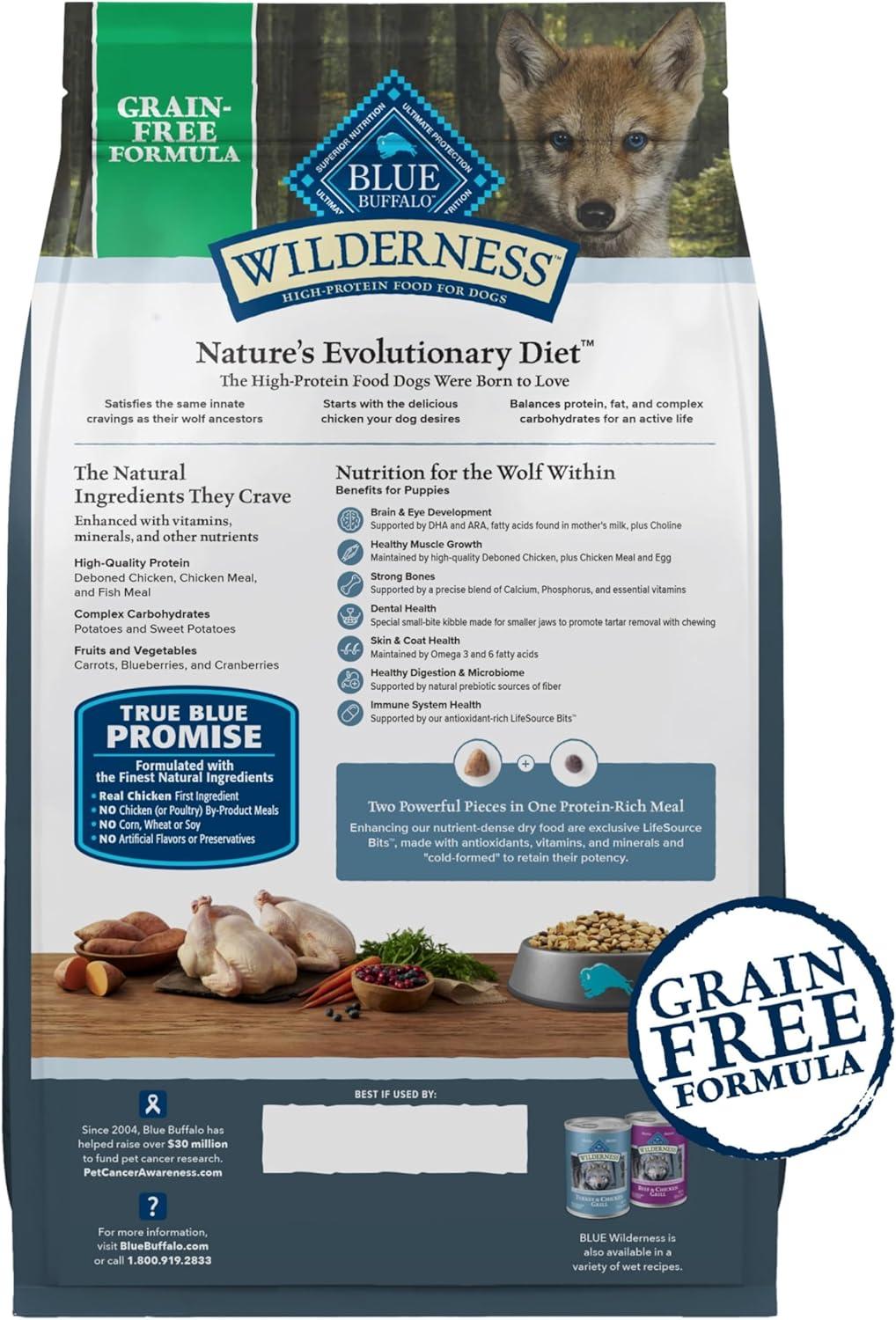 imageBlue Buffalo Wilderness Rocky Mountain Recipe HighProtein Dry Puppy Food with DHA Made in the USA with Natural Ingredients Plus Wholesome Grains Red Meat 45lb BagGranule