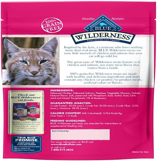 imageBlue Buffalo Wilderness Soft Cat Treats Made with Natural Ingredients Chicken amp Trout Recipe 2oz BagChicken Salmon