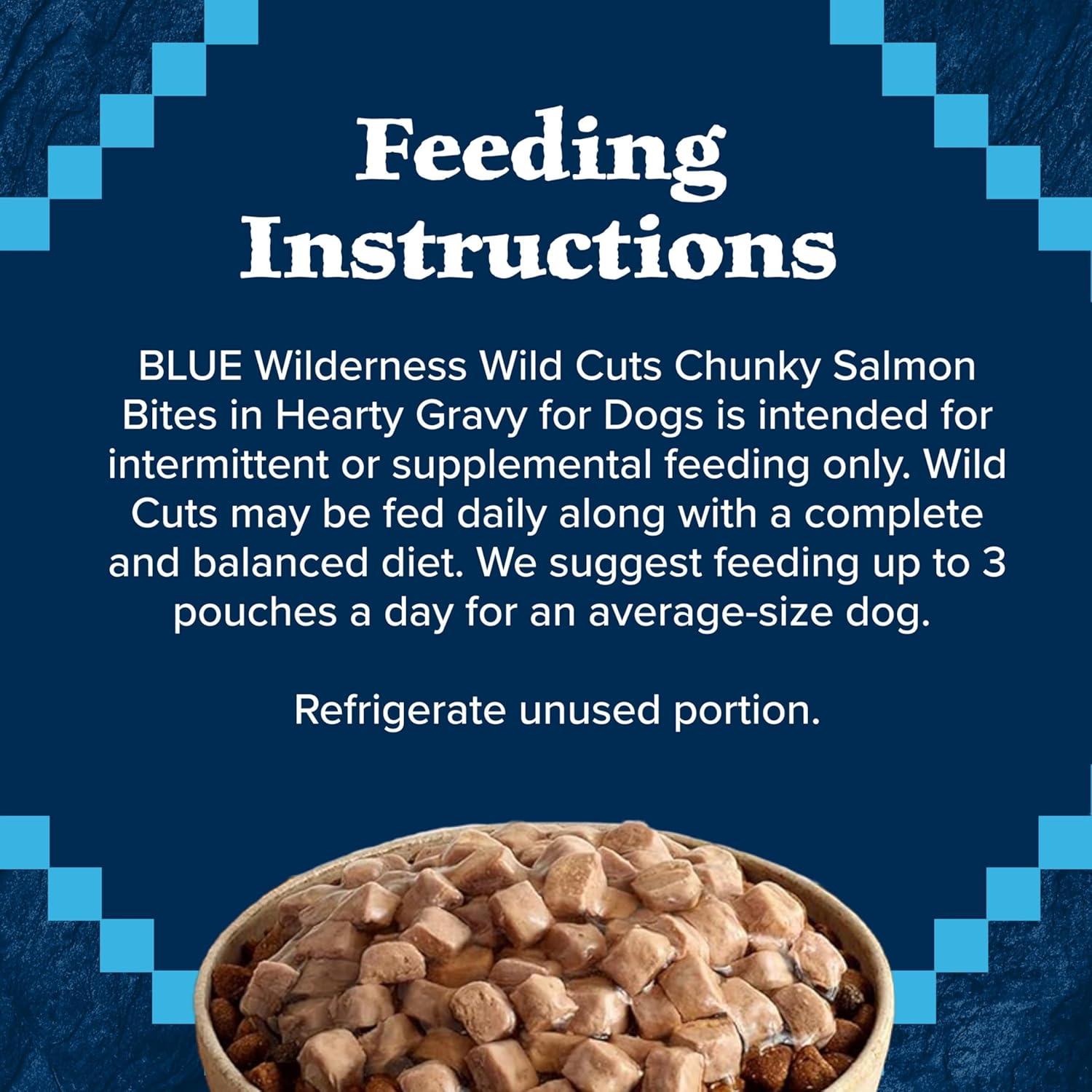 imageBlue Buffalo Wilderness Trail Toppers Wild Cuts Wet Dog Food Variety Pack HighProtein amp GrainFree Made with Natural Ingredients Chicken and Beef Flavors 3oz Pouches 12 Count 6 of EachSalmon