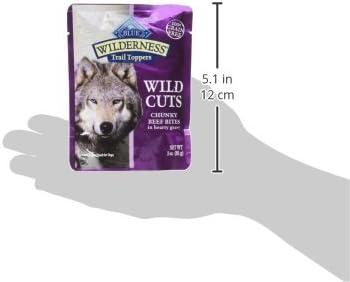imageBlue Buffalo Wilderness Trail Toppers Wild Cuts Wet Dog Food Variety Pack HighProtein amp GrainFree Made with Natural Ingredients Chicken and Beef Flavors 3oz Pouches 12 Count 6 of EachBeef