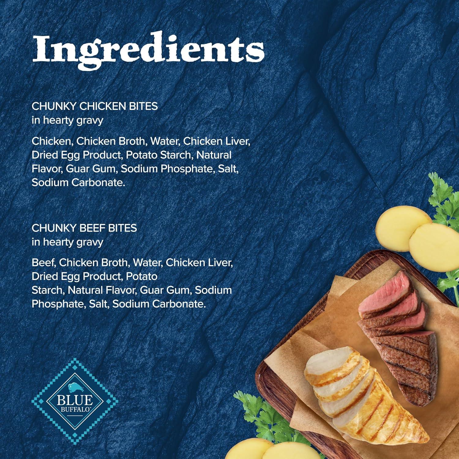 imageBlue Buffalo Wilderness Trail Toppers Wild Cuts Wet Dog Food Variety Pack HighProtein amp GrainFree Made with Natural Ingredients Chicken and Beef Flavors 3oz Pouches 12 Count 6 of EachBeef Chicken