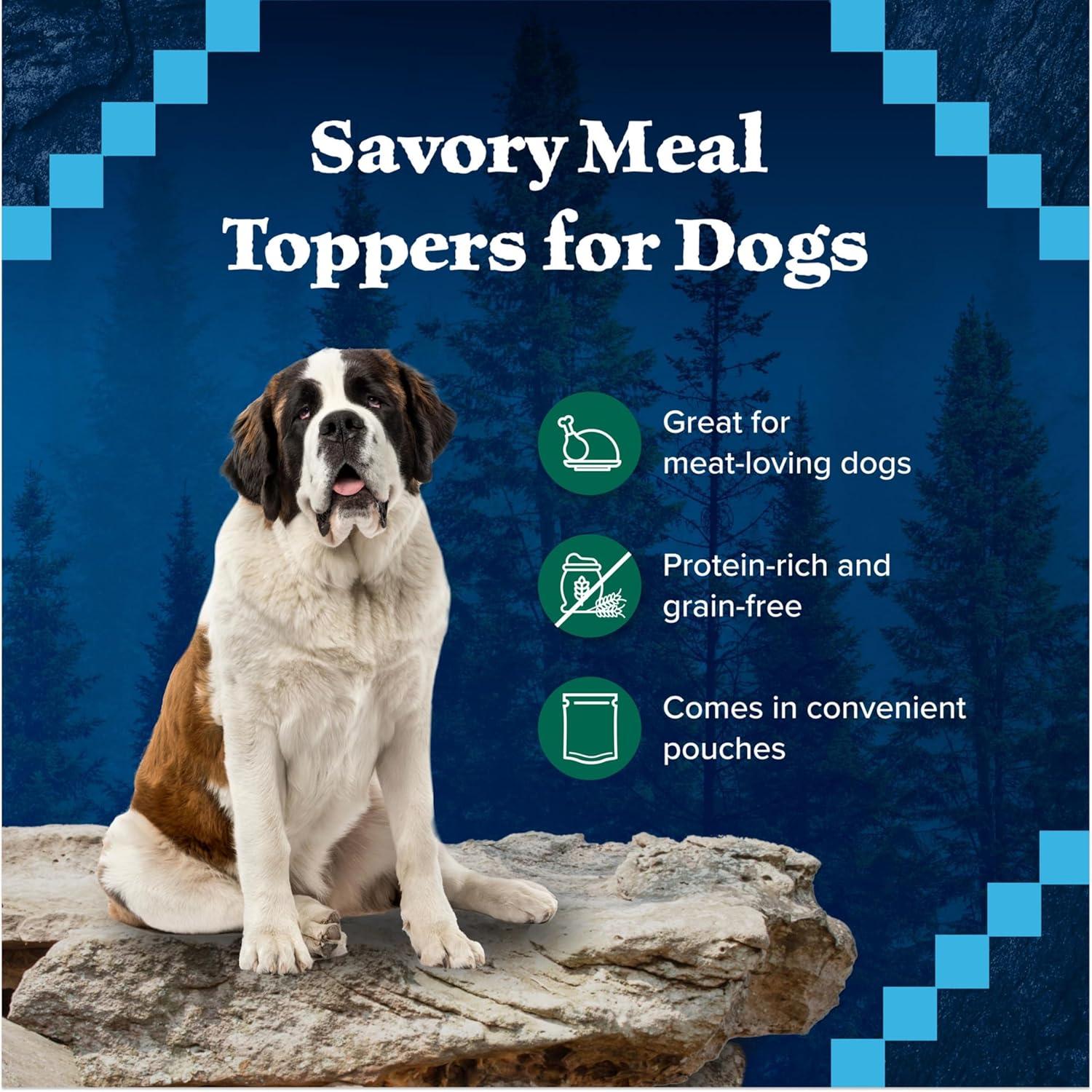 imageBlue Buffalo Wilderness Trail Toppers Wild Cuts Wet Dog Food Variety Pack HighProtein amp GrainFree Made with Natural Ingredients Chicken and Beef Flavors 3oz Pouches 12 Count 6 of EachDuck